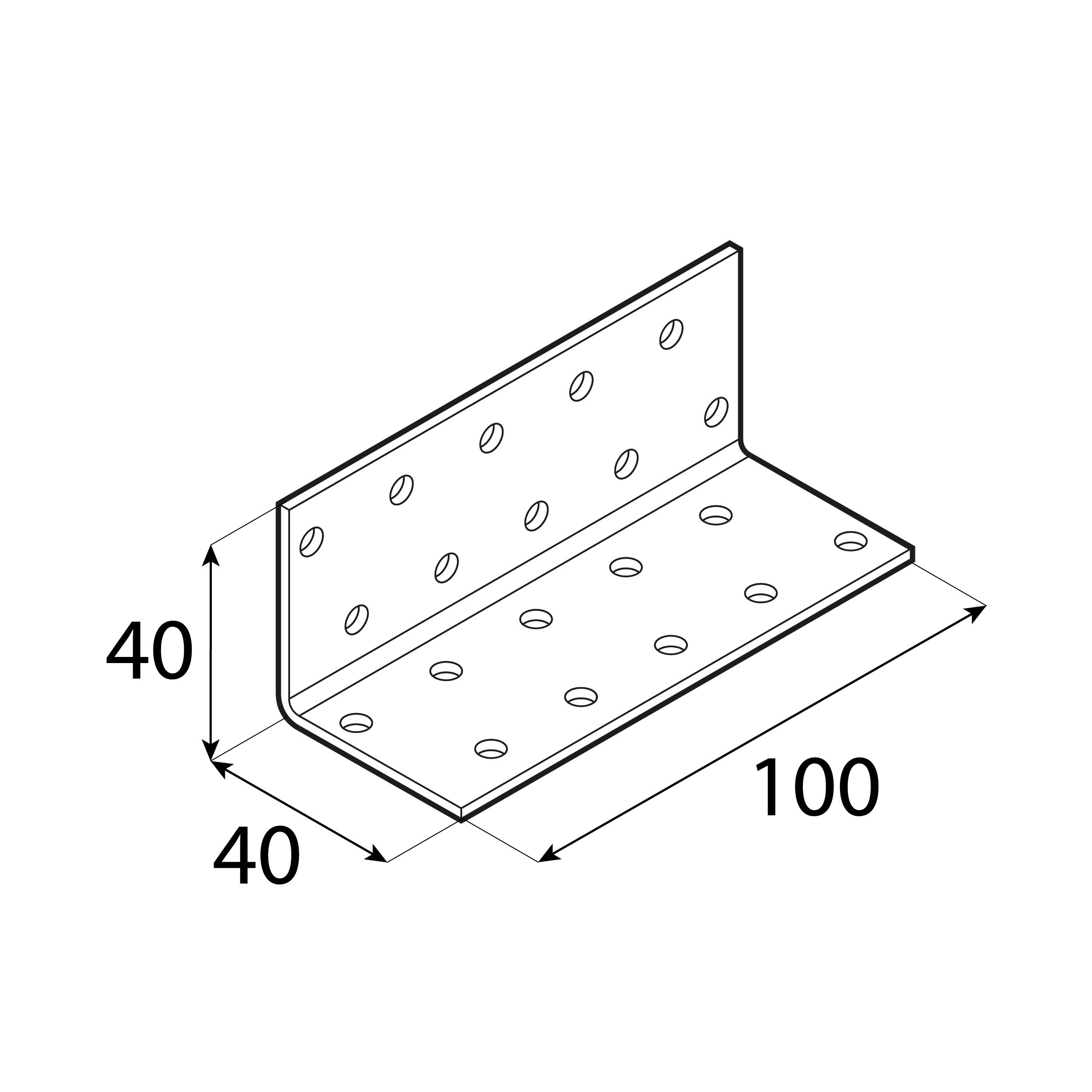 Montagewinkel universal Winkelverbinder feuerverzinkt - KM 14 | 40x40x100 mm | 20 Stück Universal-Stahlmontagewinkel KM 14, 40x40x100 mm, 20 Stk., 40x40x100x2,0 mm, DX51D Baustahl, silber, Schuss 2.