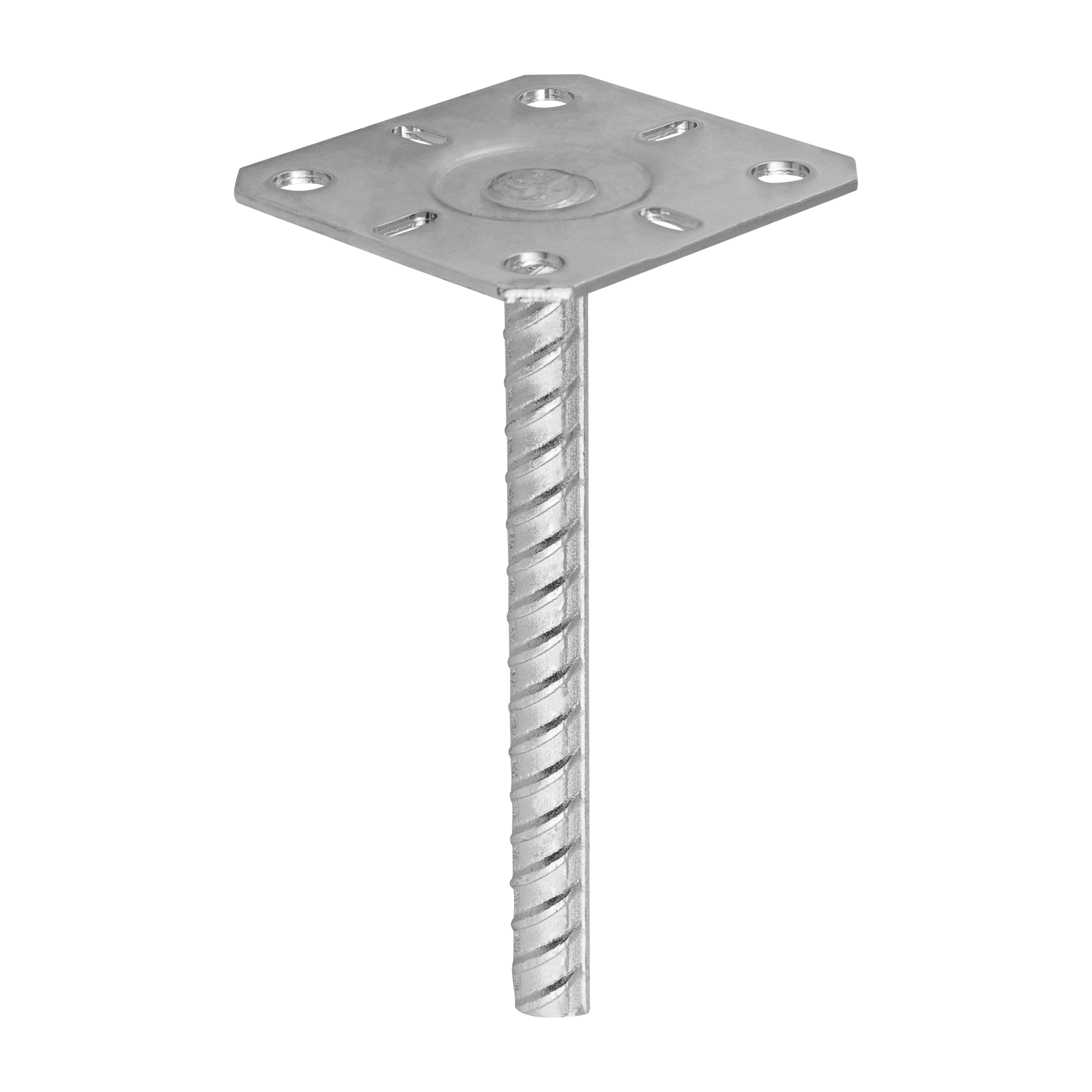 Flacher Pfostenträger zum Aufdübeln Pfostenanker Stützen Betonanker - PPS | 100-120 mm | verzinkt Mastfuß-Flachbetonanker PPS, 100-120 mm, 100x205 mm, Satz Elemente.