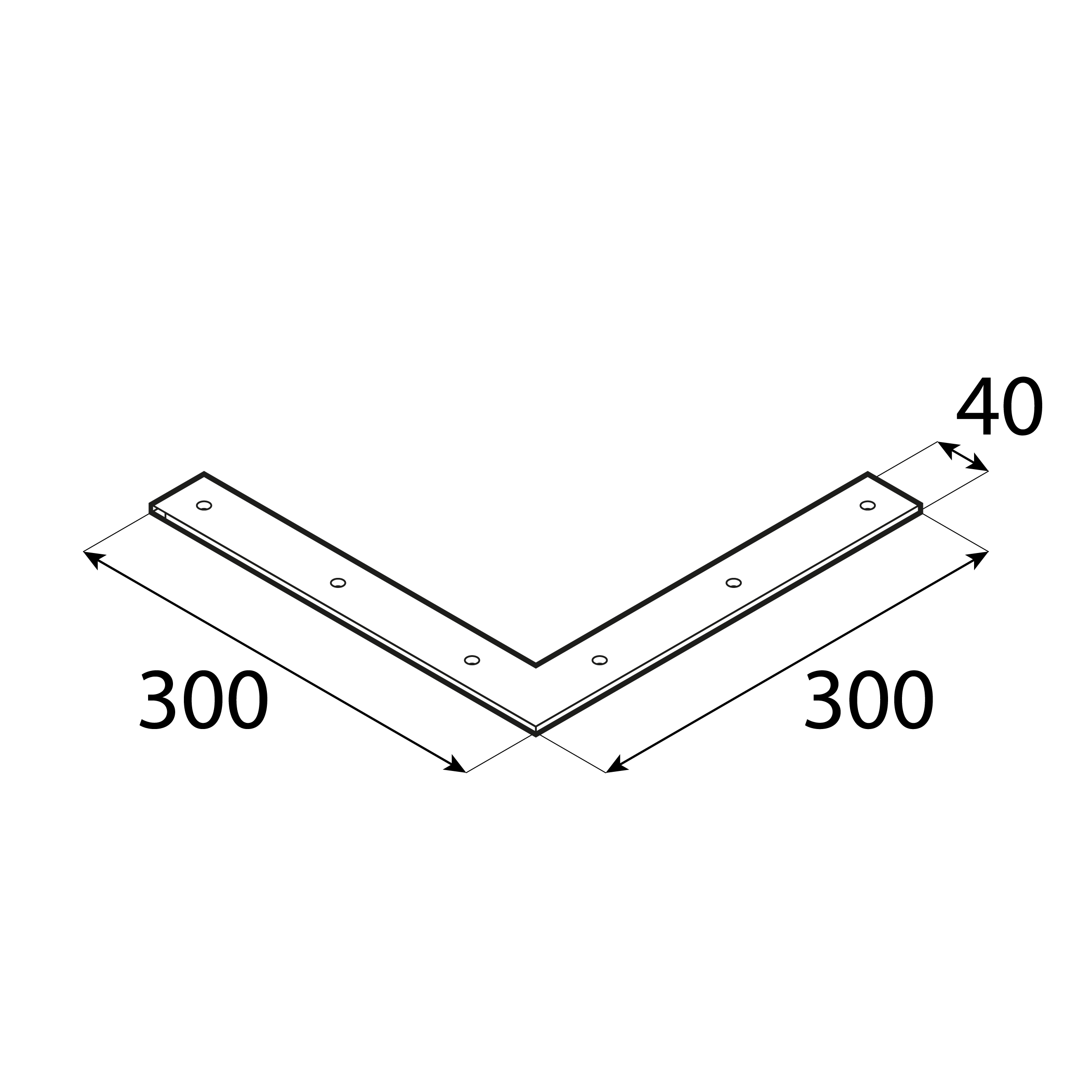 Narożnik okienny montażowy - NA 4 | 300x40 mm | 4 mm | Złoty