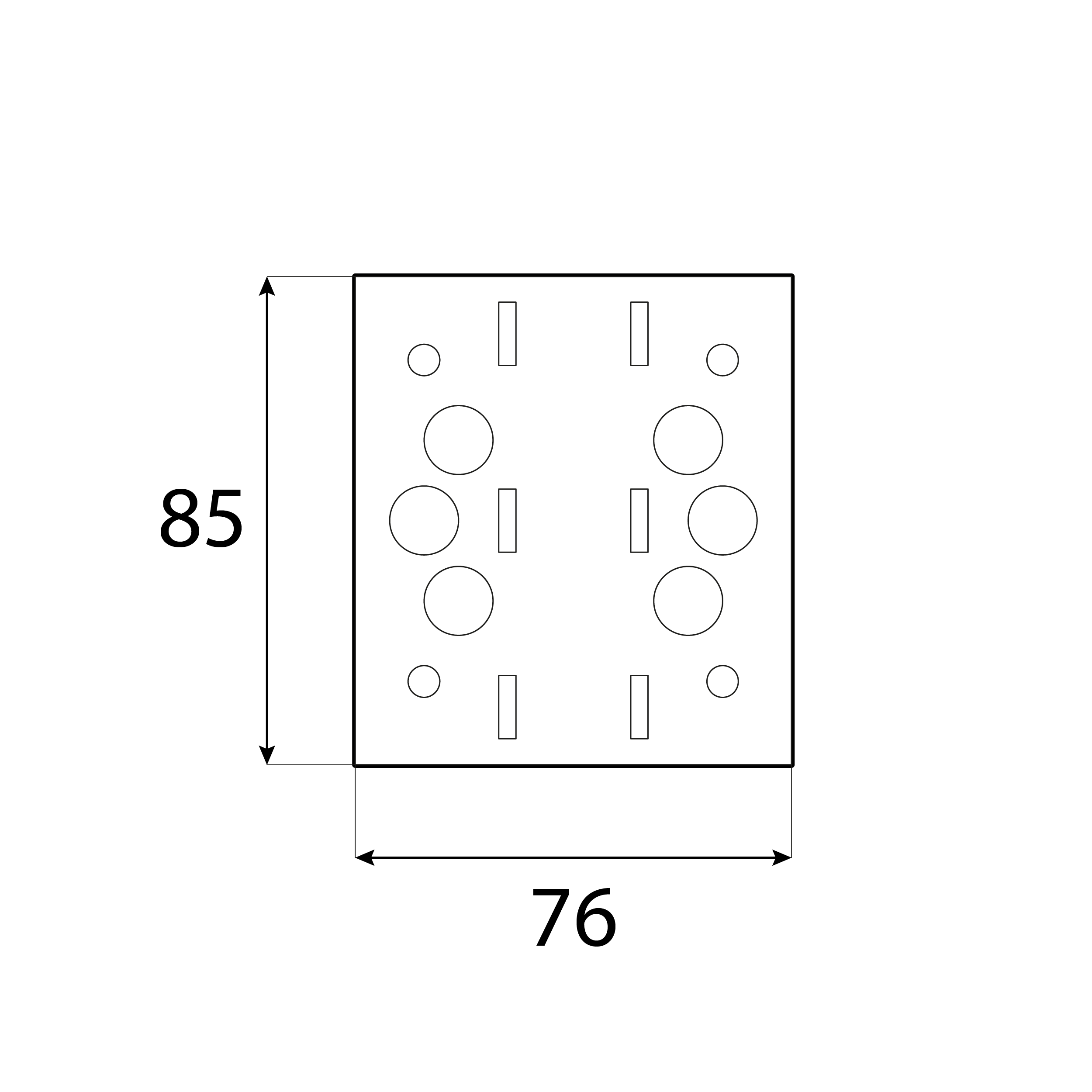 Dekorativer Flachverbinder für Pergola - SDLPA 1 | 76x85 mm | schwarz Flacher Zierverbinder für Pergolen SDLPA 1, 76x85 mm, schwarz, 76x85x2,5 mm, Baustahl DX51D 2.