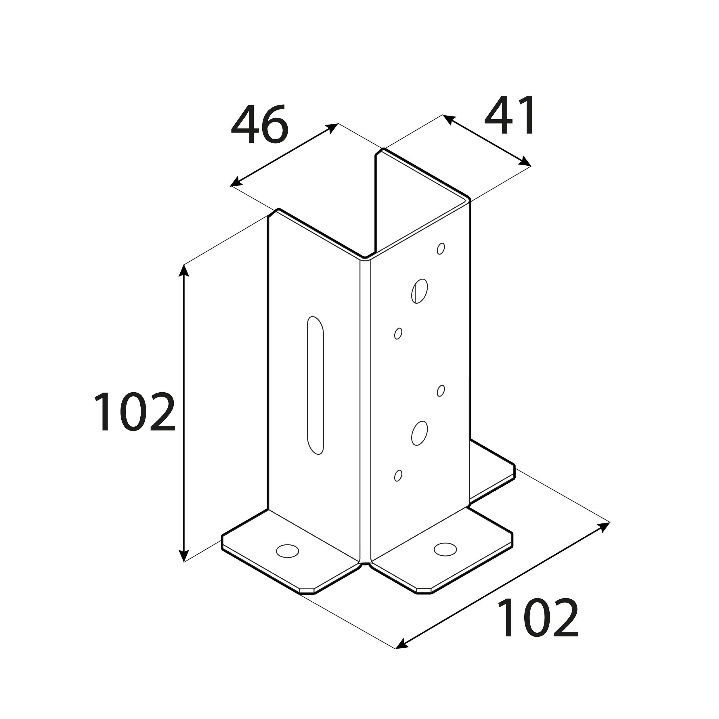 Podstawa słupa kotwa przykręcana otwarta z regulacją - PSD DX | 45 mm | Srebrny
