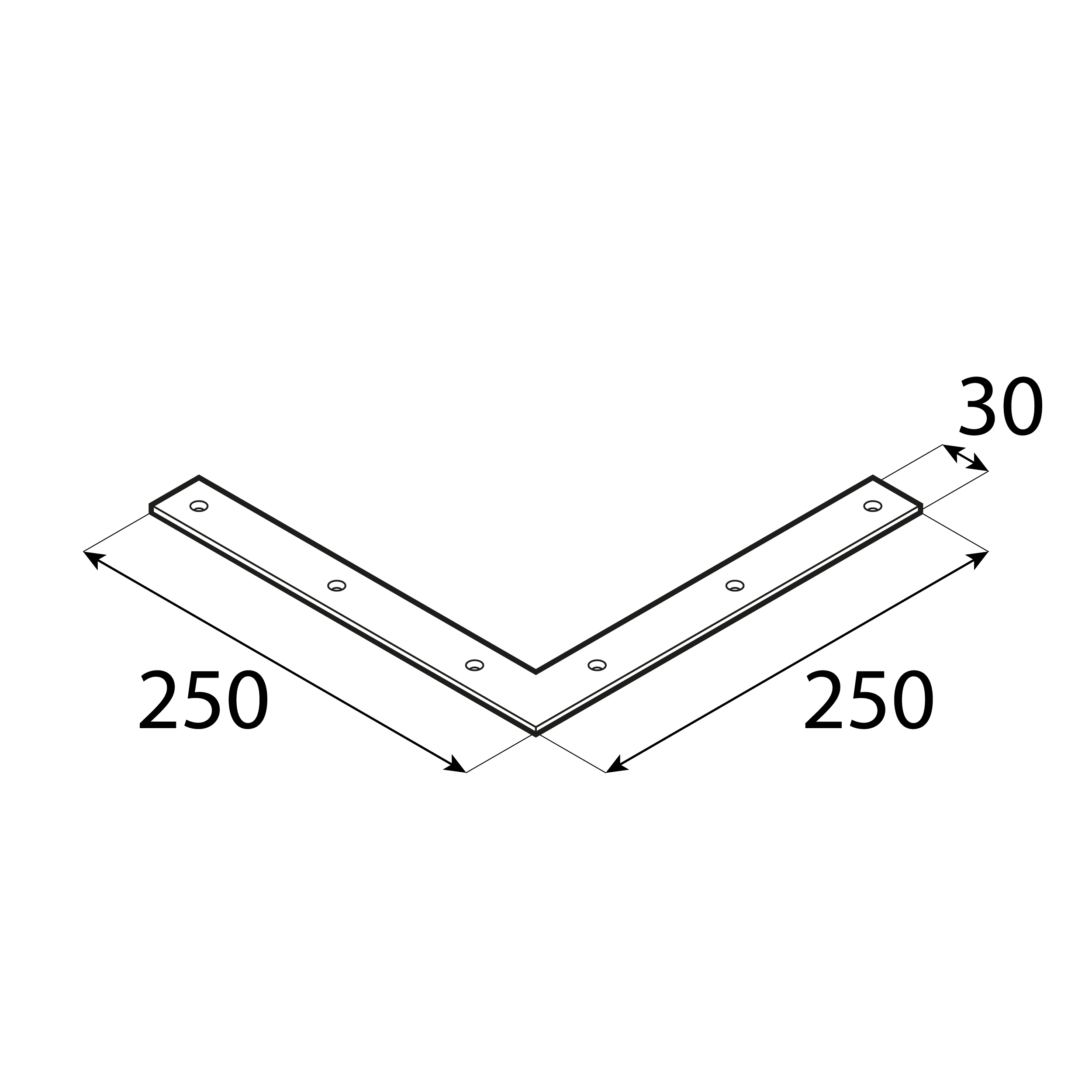 Eckwinkel Montagewinkel Fensterwinkel Winkelverbinder - NA 3 | 250x30 mm | 3 mm | Gold Fenstereinbauecke NA 3, 250x30 mm, 3 mm, Gold, 250x250x30x3,0 mm, DC01 Baustahl, Schuss 1.