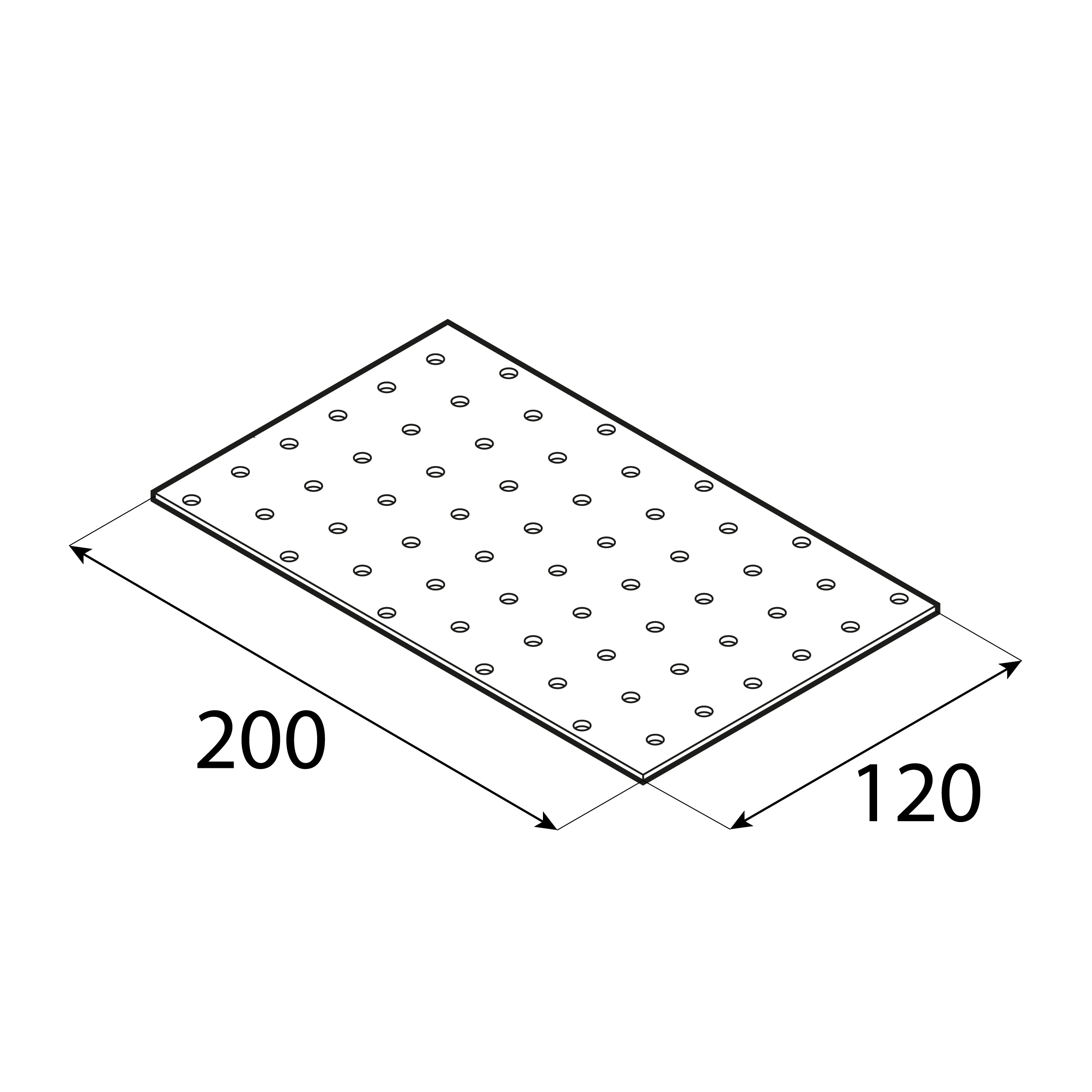 Płytka perforowana płaskownik - PP 18 | 200x120 mm | 2 mm Płytka perforowana płaskownik - PP 18 | 200x120 mm | 2 mm