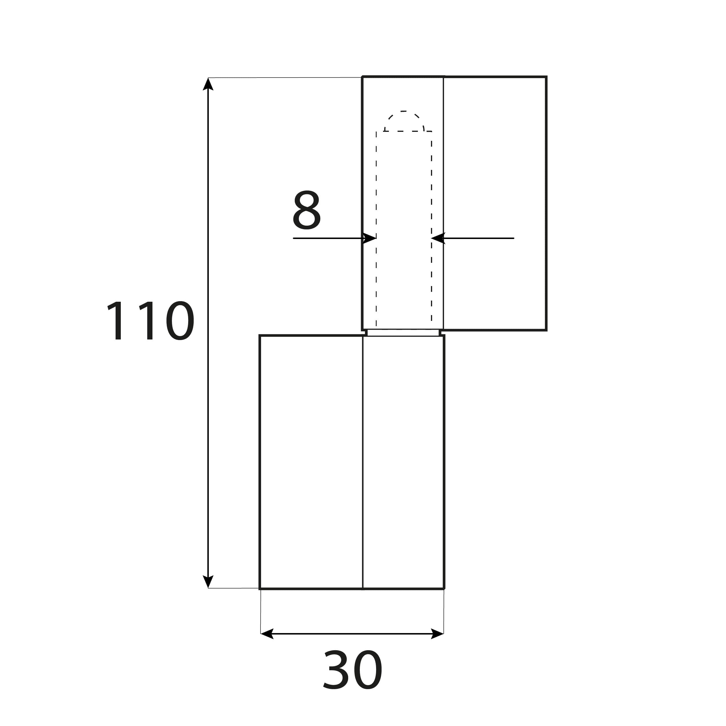 Aushängbares Anschweißscharnier zweiteilig - ZMP | 110x30 mm Zweiteiliges Flügelscharnier zum Anschweißen an das Schlupftor ZMP 110, 110 mm, Stahl.