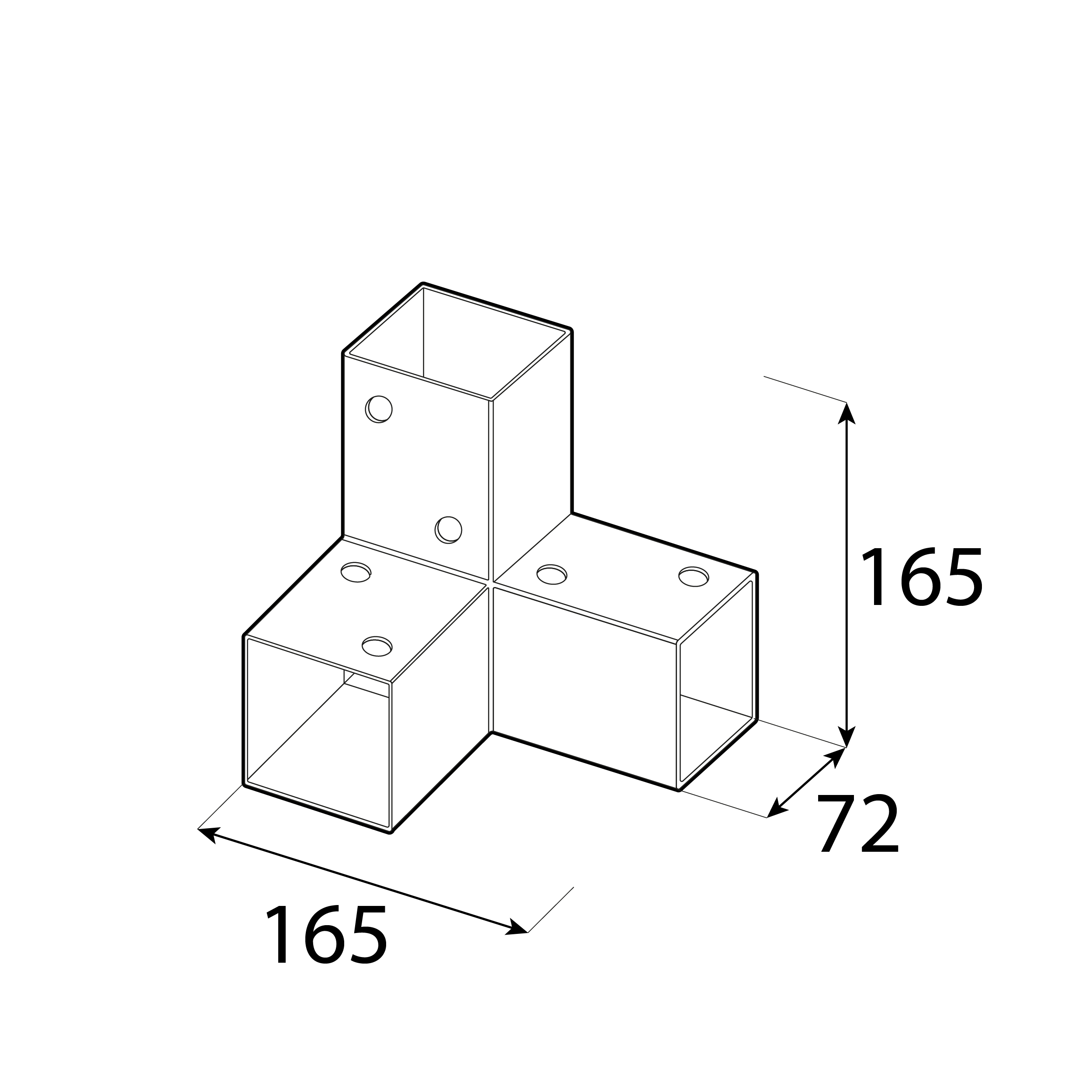 Łącznik belki kwadratowej do pergoli ciesielski - GPY 70 | 72x165x162 mm | czarny Łącznik belki kwadratowej do pergoli ciesielski - GPY 70 | 72x165x162 mm | czarny