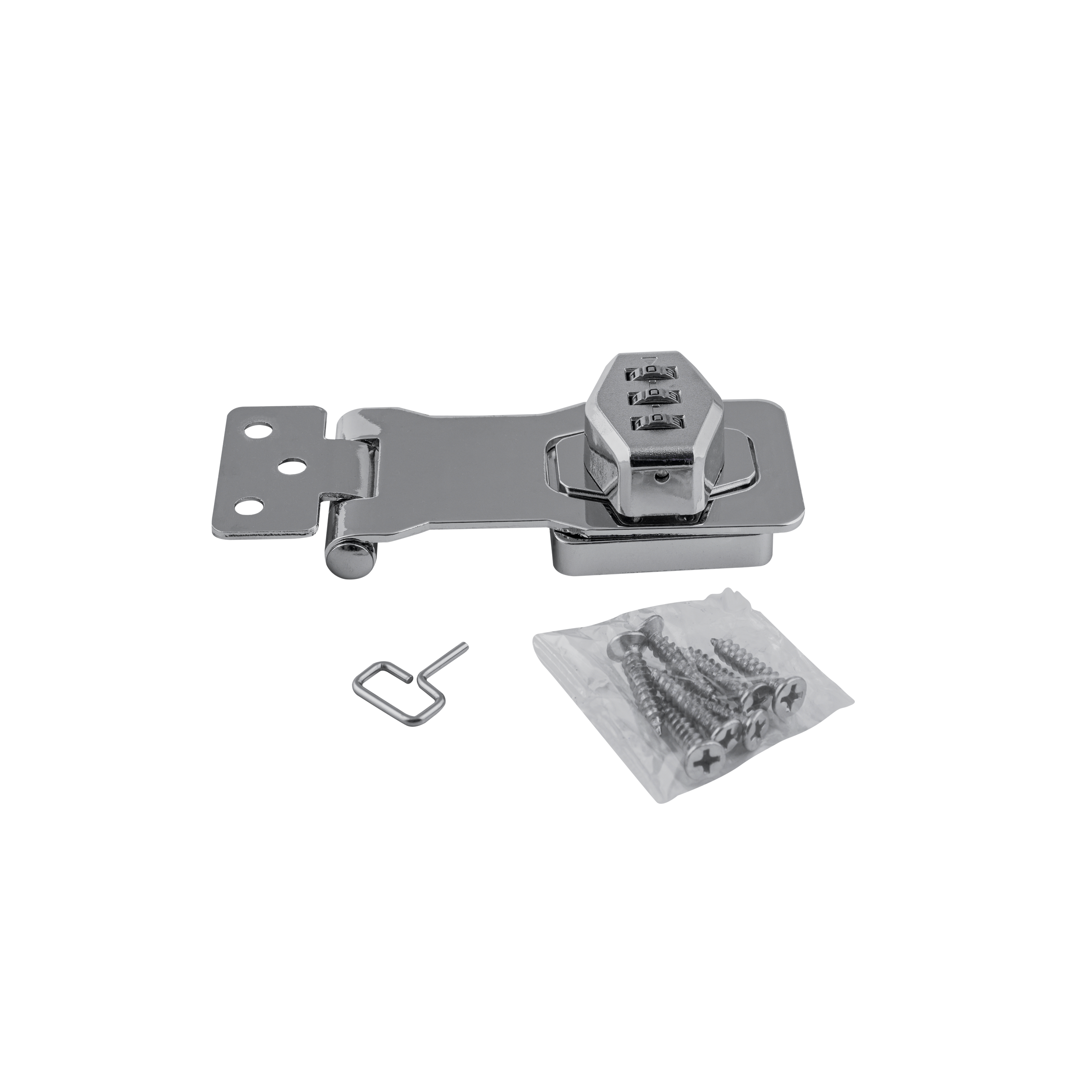Zasuwka z zamkiem szyfrowym do furtki - WHS | Srebrny | 105 mm