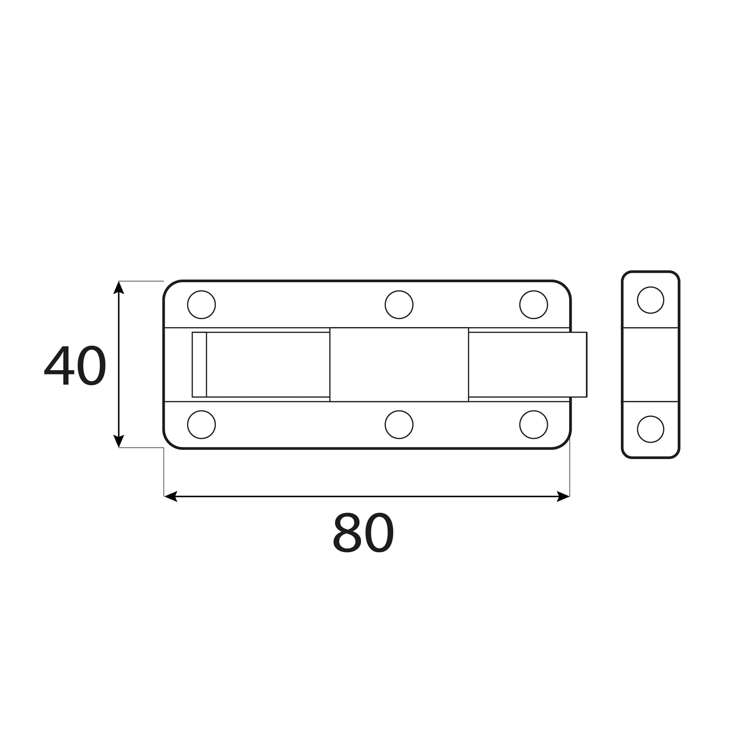 Zasuwka zamknięcie z ryglem prostym do furtek - WZTW | Srebrny | 80 mm Zasuwka zamknięcie z ryglem prostym do furtek - WZTW | Srebrny | 80 mm