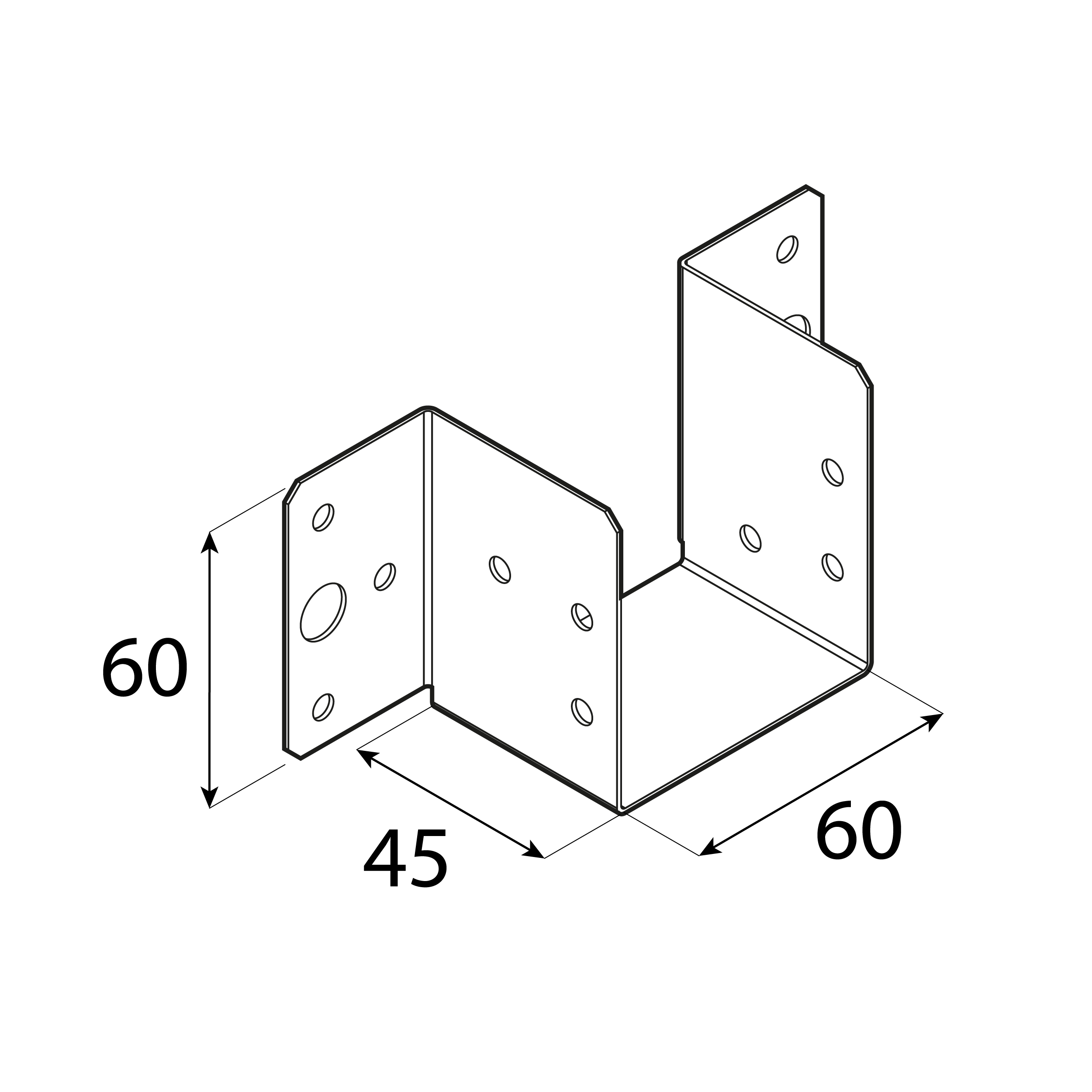 Wieszak belki lekki - WL 9 | 60x60x45 mm