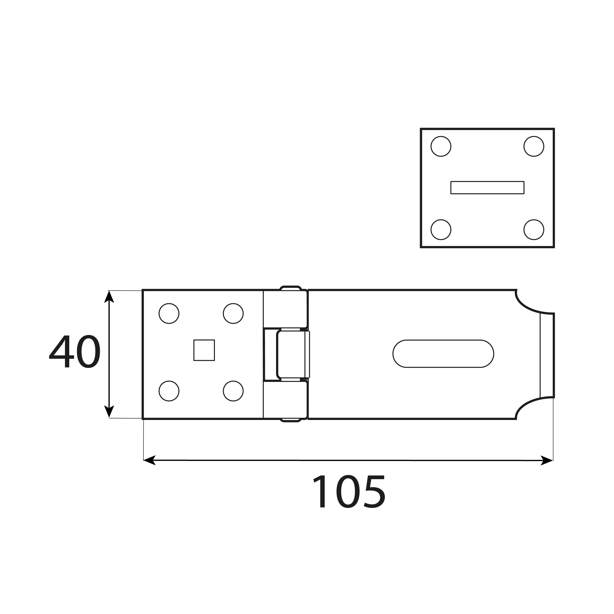 Zawias z zamknięciem kryty - ZWK | Czarny | 105 mm Zawias z zamknięciem kryty - ZWK | Czarny | 105 mm
