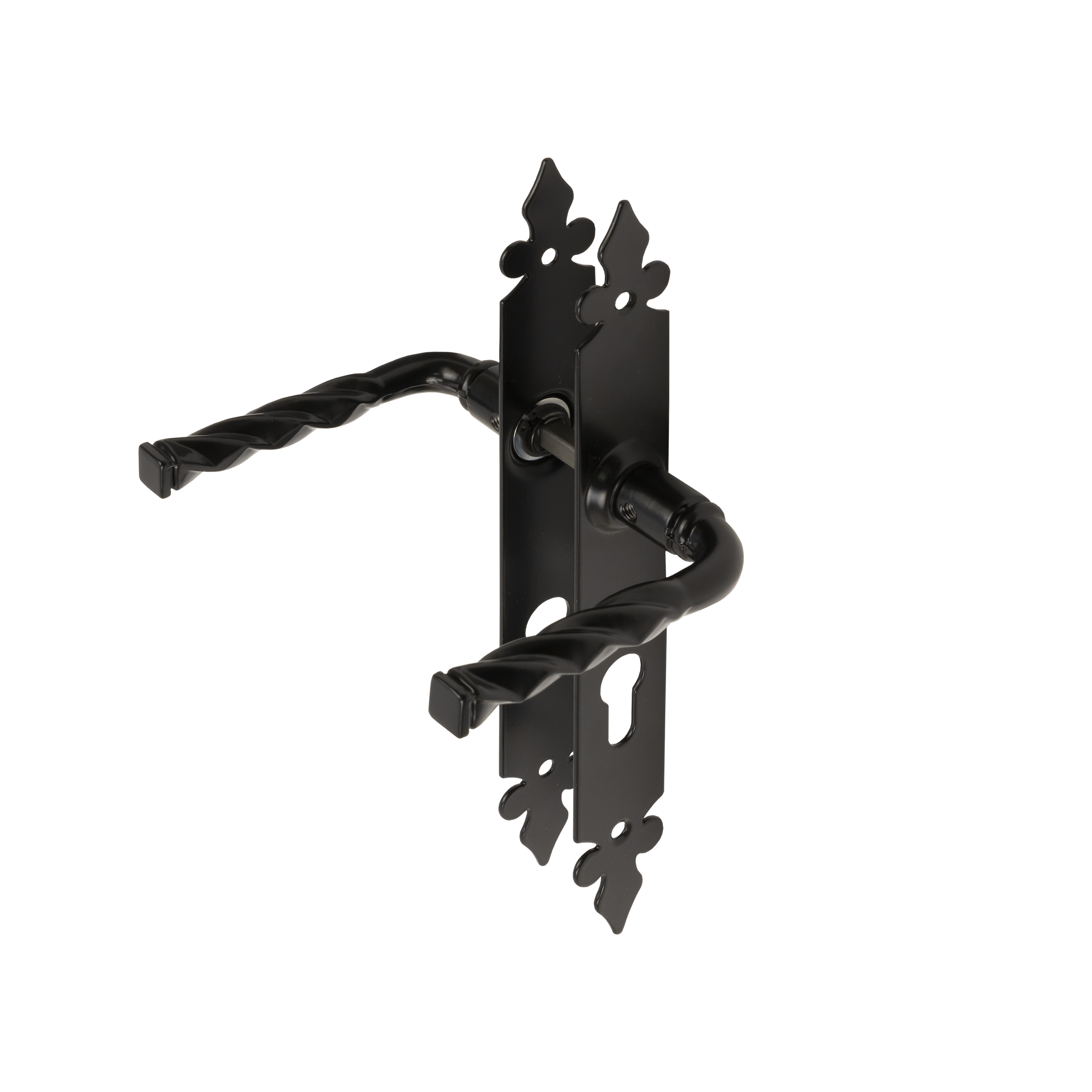 Türgriff mit Loch universal für Tür und Gartentor - WHA | schwarz | 90 mm Universalgriff mit Loch für WHA-Schlupftüren, schwarz, 90 mm, DC01-Baustahl 2 - Schuss 1.