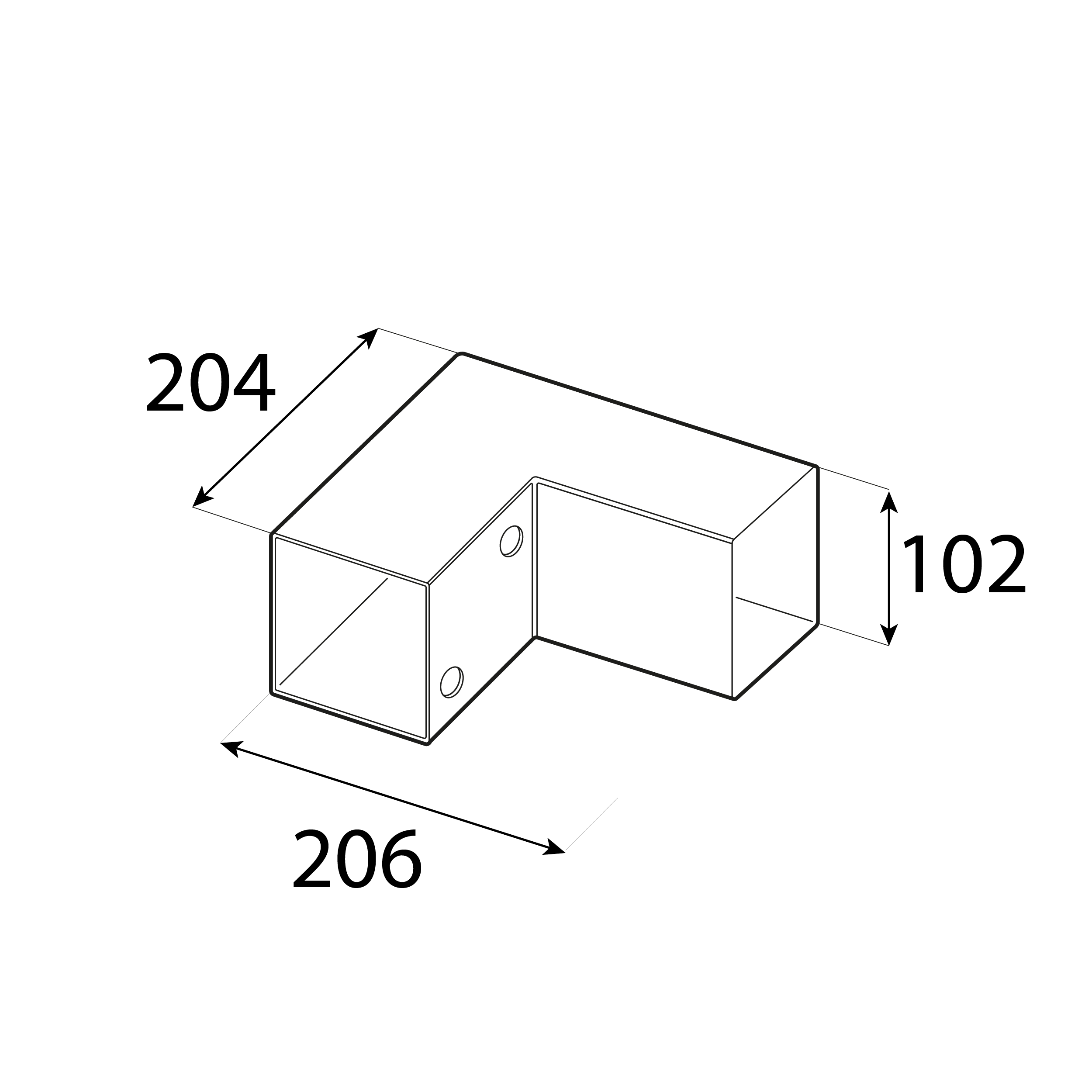 Łącznik belki kwadratowej do pergoli ciesielski - GPL 100 | 102x206x204 mm | czarny