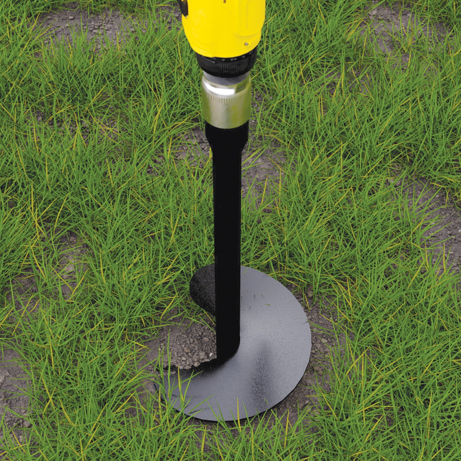 Kotwa podstawa wkręcana do gruntu z nakrętką sześciokątną - PWT | 100x800 | M12