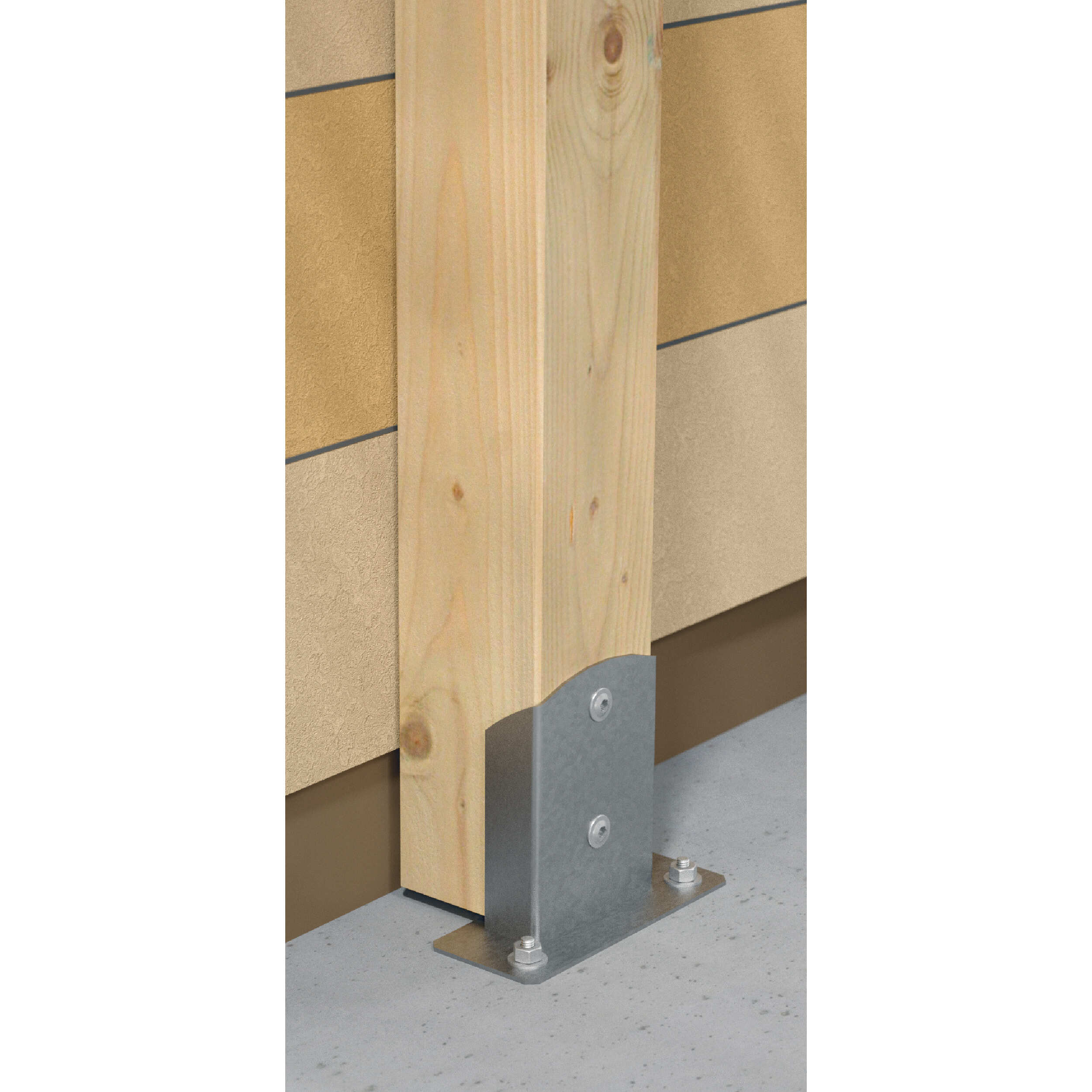 Podstawa słupa kotwa przykręcana dzielona z podstawą prostokątną - PSD | 120 mm | Srebrny