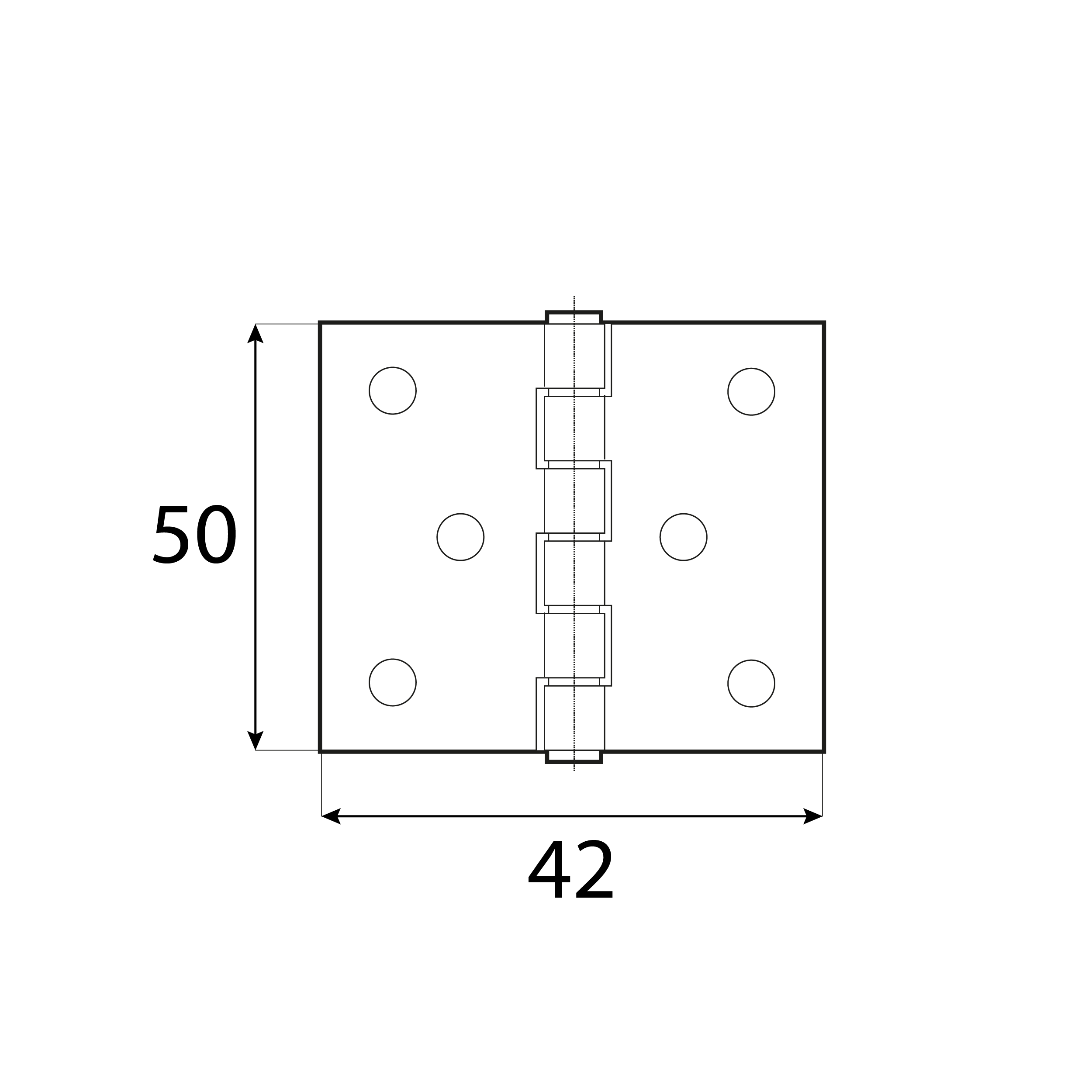 Zawias płaski budowlany splatany - ZS 50 | 50 mm | Srebrny | 42 mm Zawias płaski budowlany splatany - ZS 50 | 50 mm | Srebrny | 42 mm