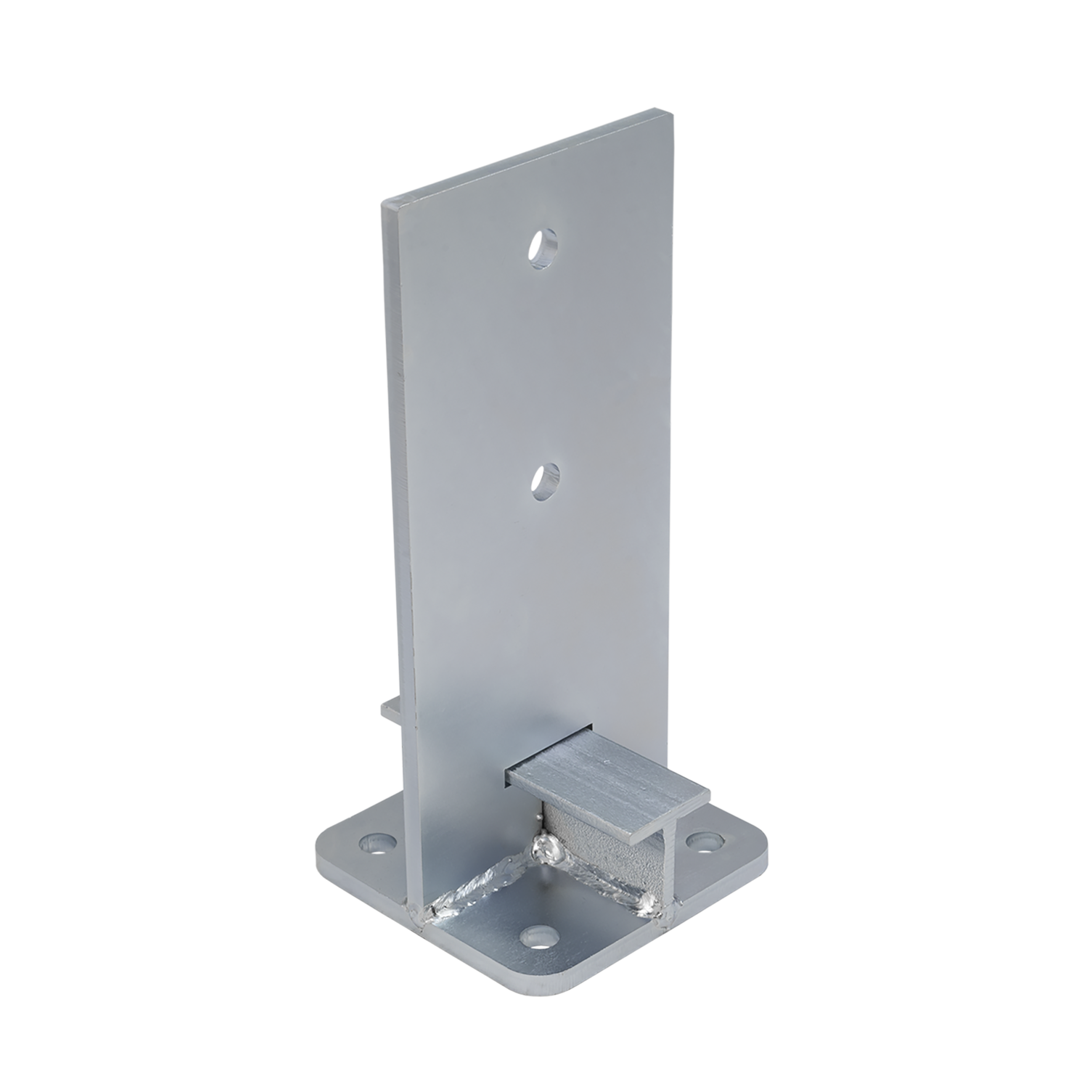 Podstawa słupa kotwa przykręcana do betonu  typu T wpuszczana mocna - PUW | 120 mm | Srebrny