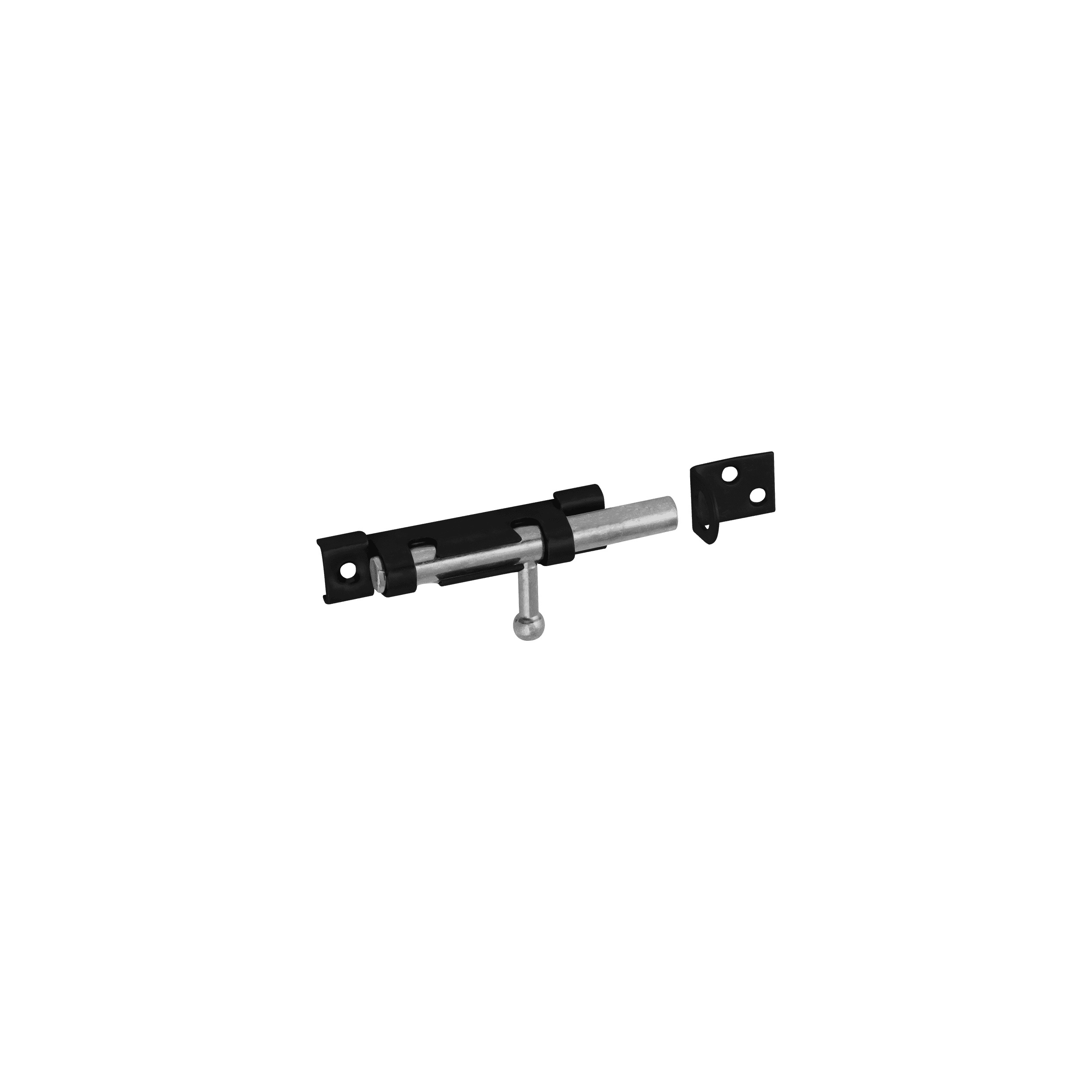 Riegel mit Rundriegel WOS 70, 70 mm, schwarz.