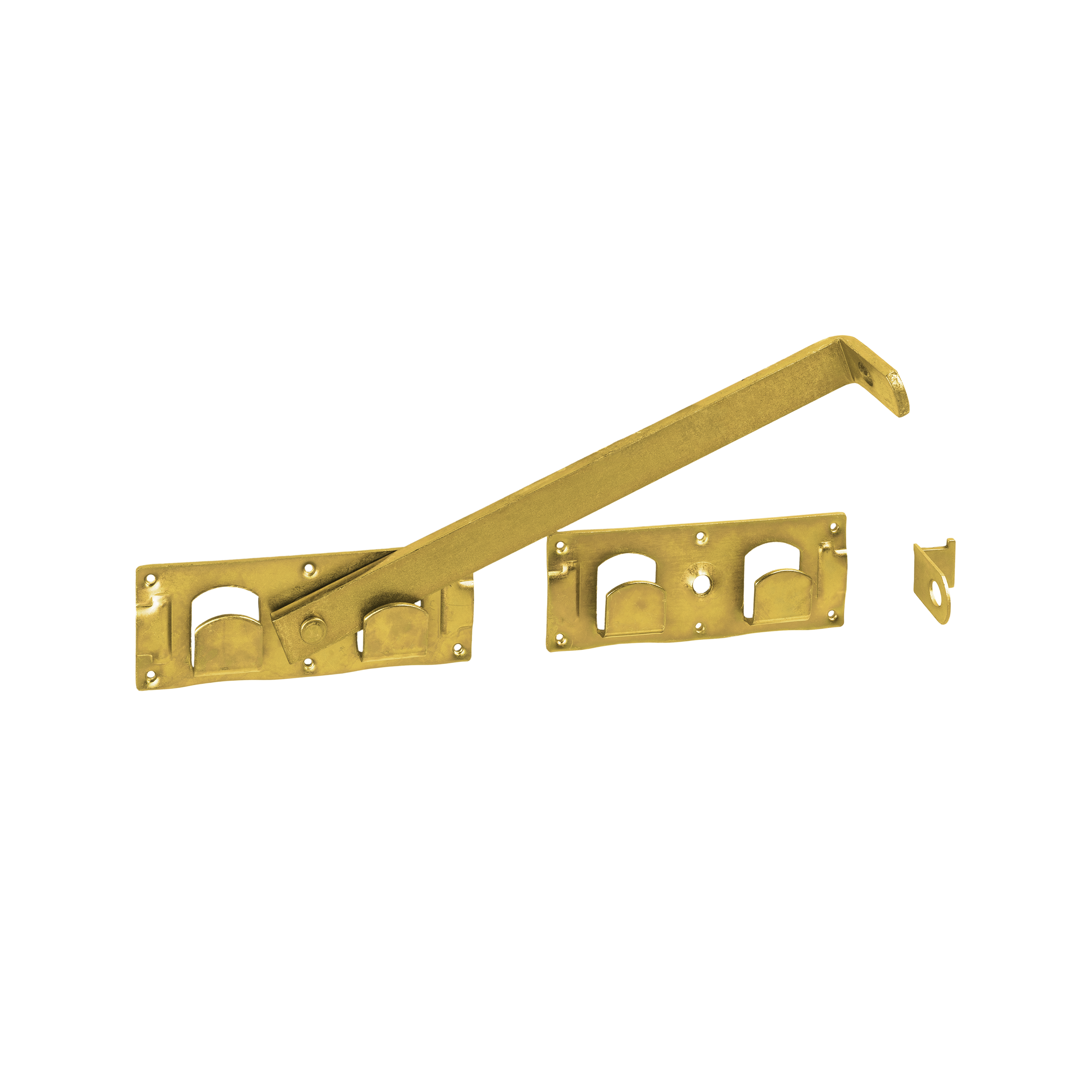 Schwerer Torriegel für Tore - WBR | verzinkt | 440 mm Torriegel und Riegelverschluss für WBR-Tore, Gold, 440 mm, 440x70x180x8,0 mm, Baustahl S235.