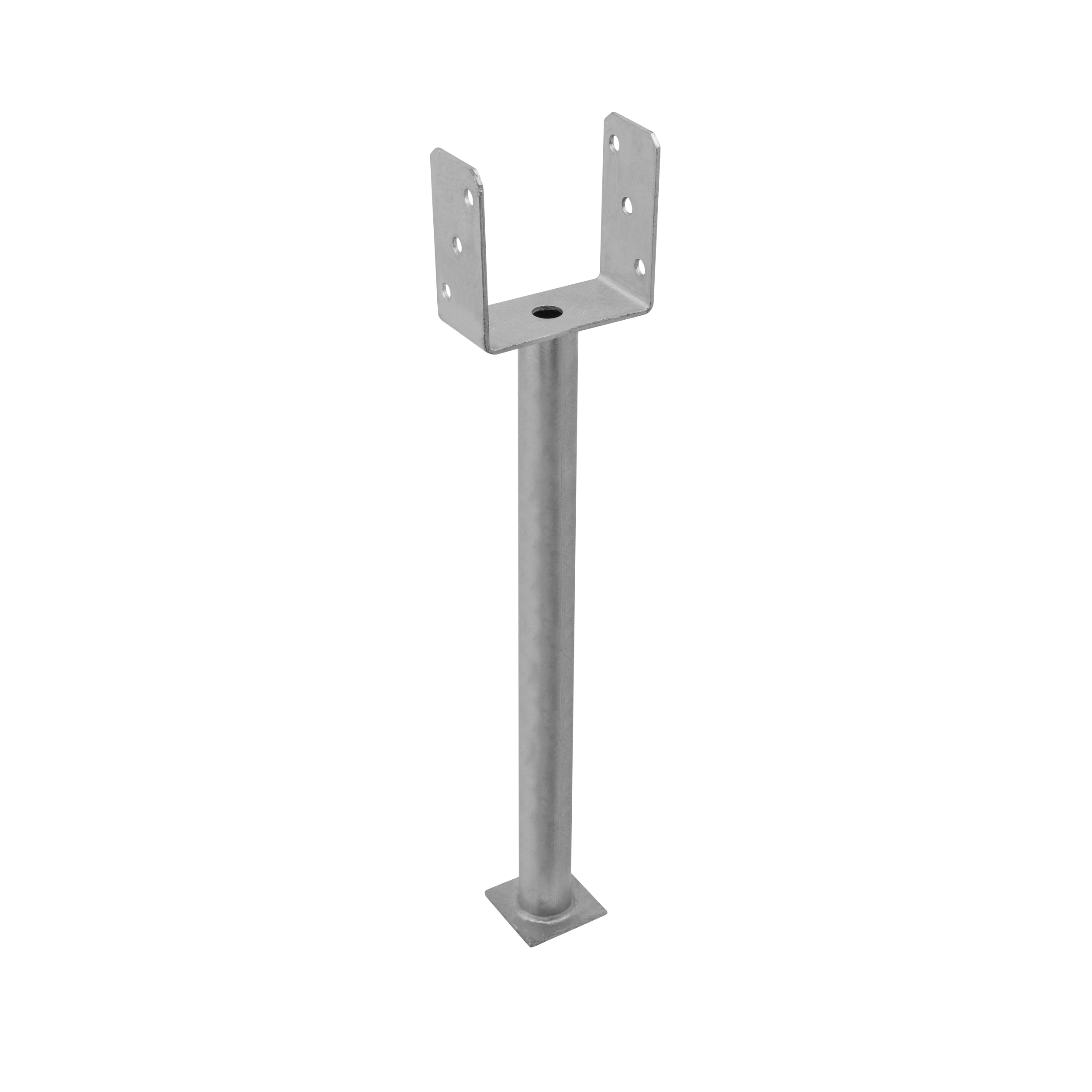 Podstawa słupa kotwa typ U z długa rurą - PS 500 | 120 mm | 628 mm