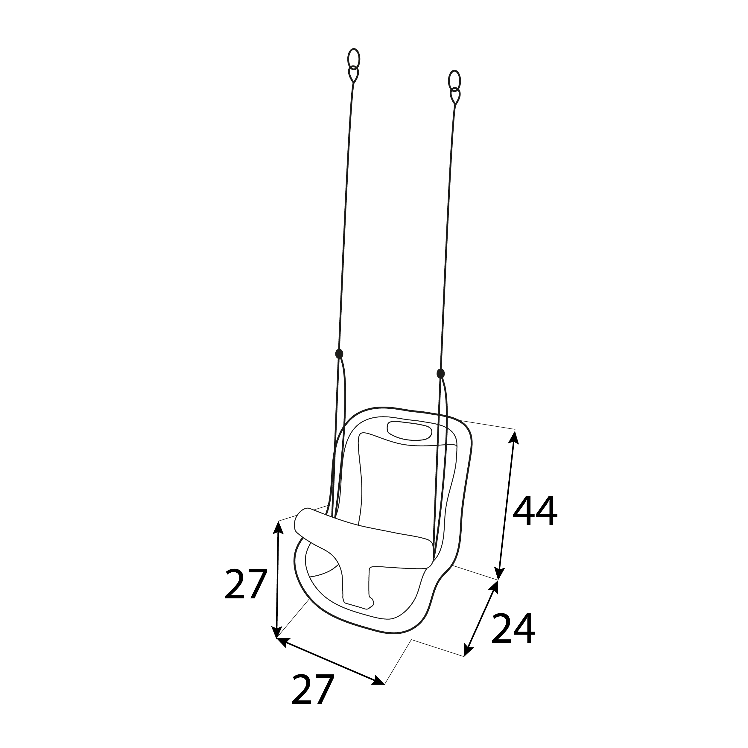 Schaukelsitz Kübelsitz für Kinder - GHS 5 | grün Sitz für Babyschaukel GHS 5, grün, PE-Material, 240 mm, Winkel 2.