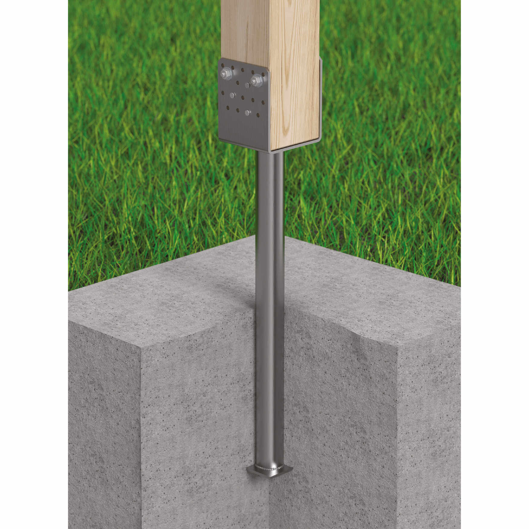 Podstawa słupa typ U wielopunktowa długa rura - PSS 120 R500 | 120x629 mm