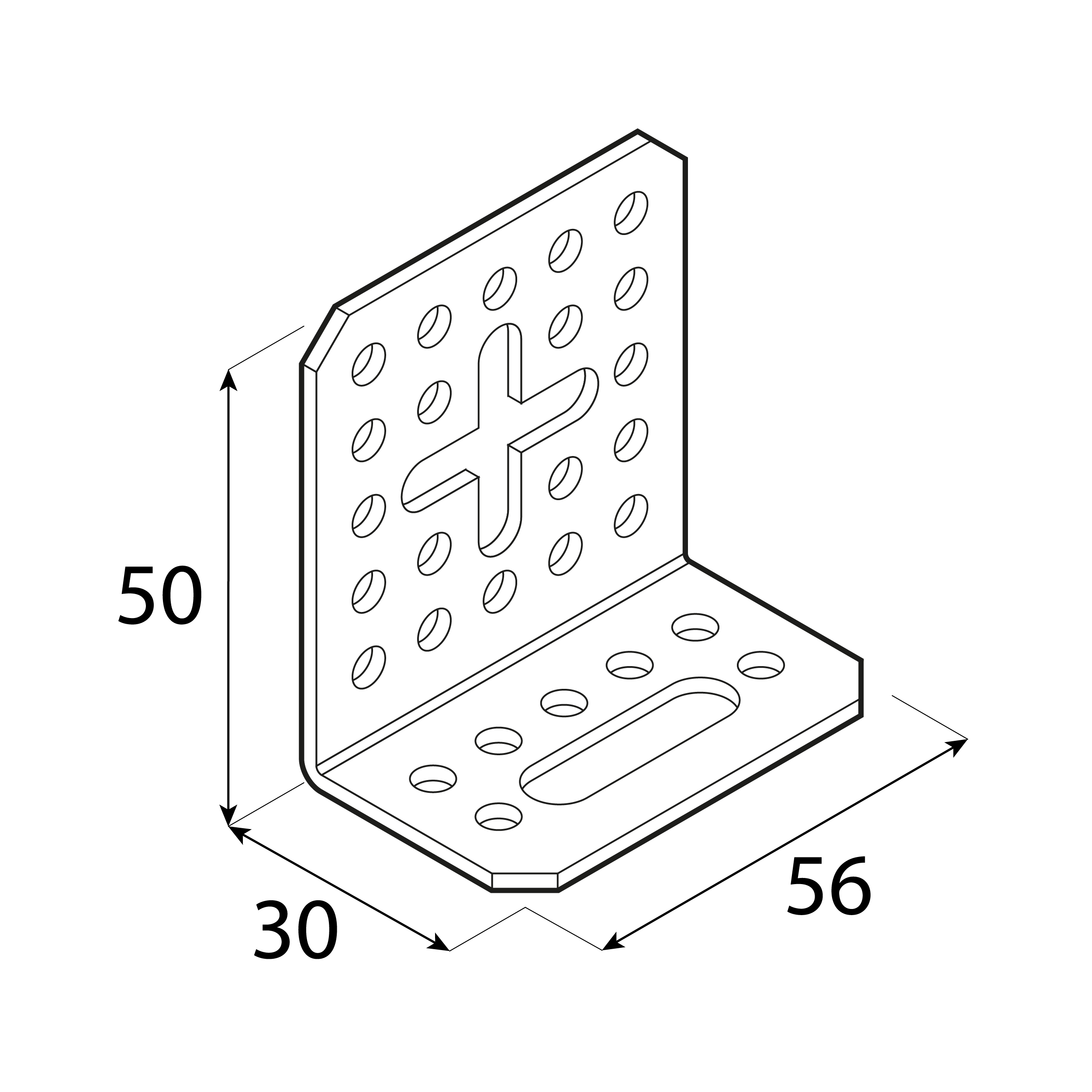 Kątownik dwustronny z regulacją - KRD 5 | 60x34x56 mm | 2 mm Kątownik dwustronny z regulacją - KRD 5 | 60x34x56 mm | 2 mm