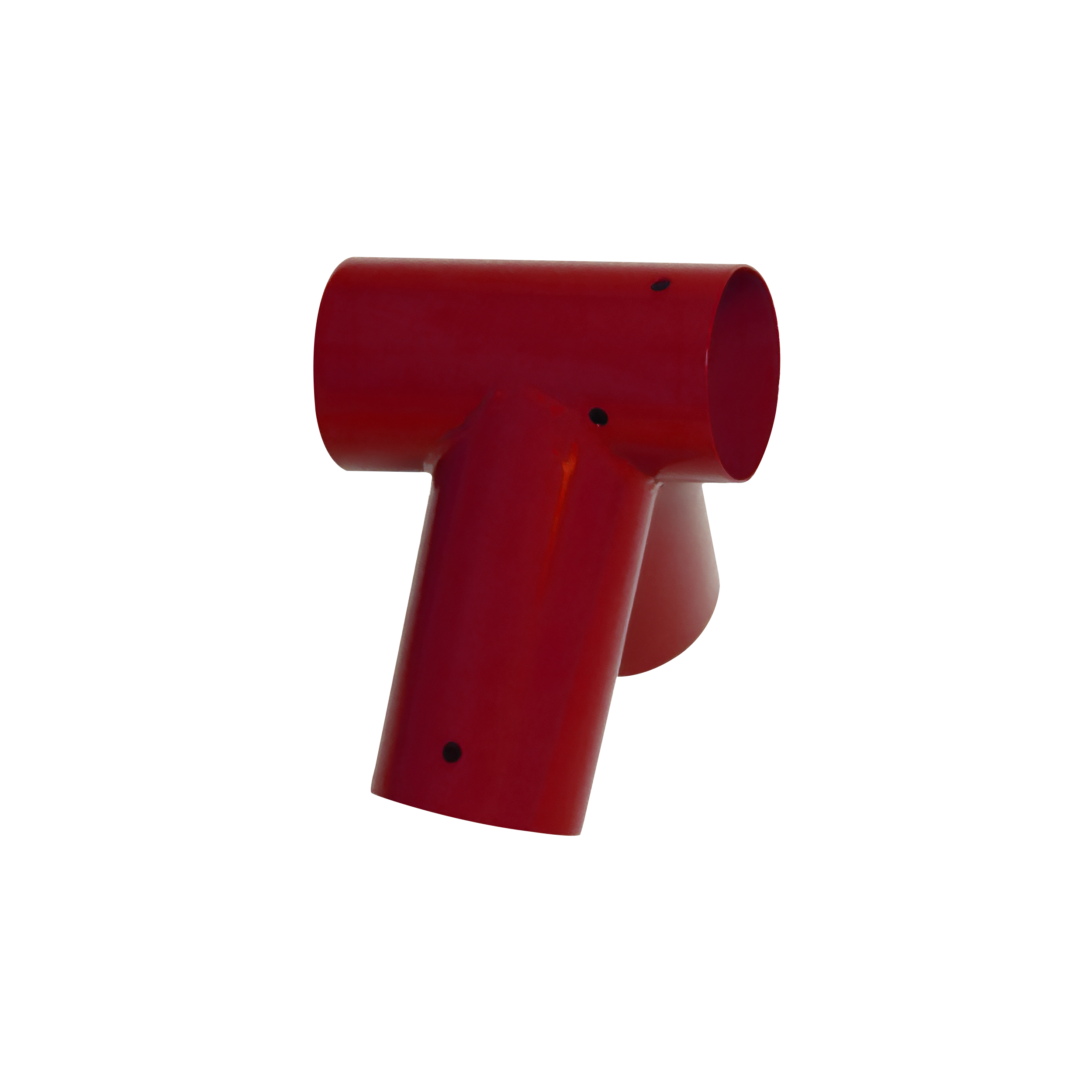 Runder Balkenverbinder, T-Stück für die GHVO 100-Schaukel, ø100x200 mm, Rot, S235-Baustahl.