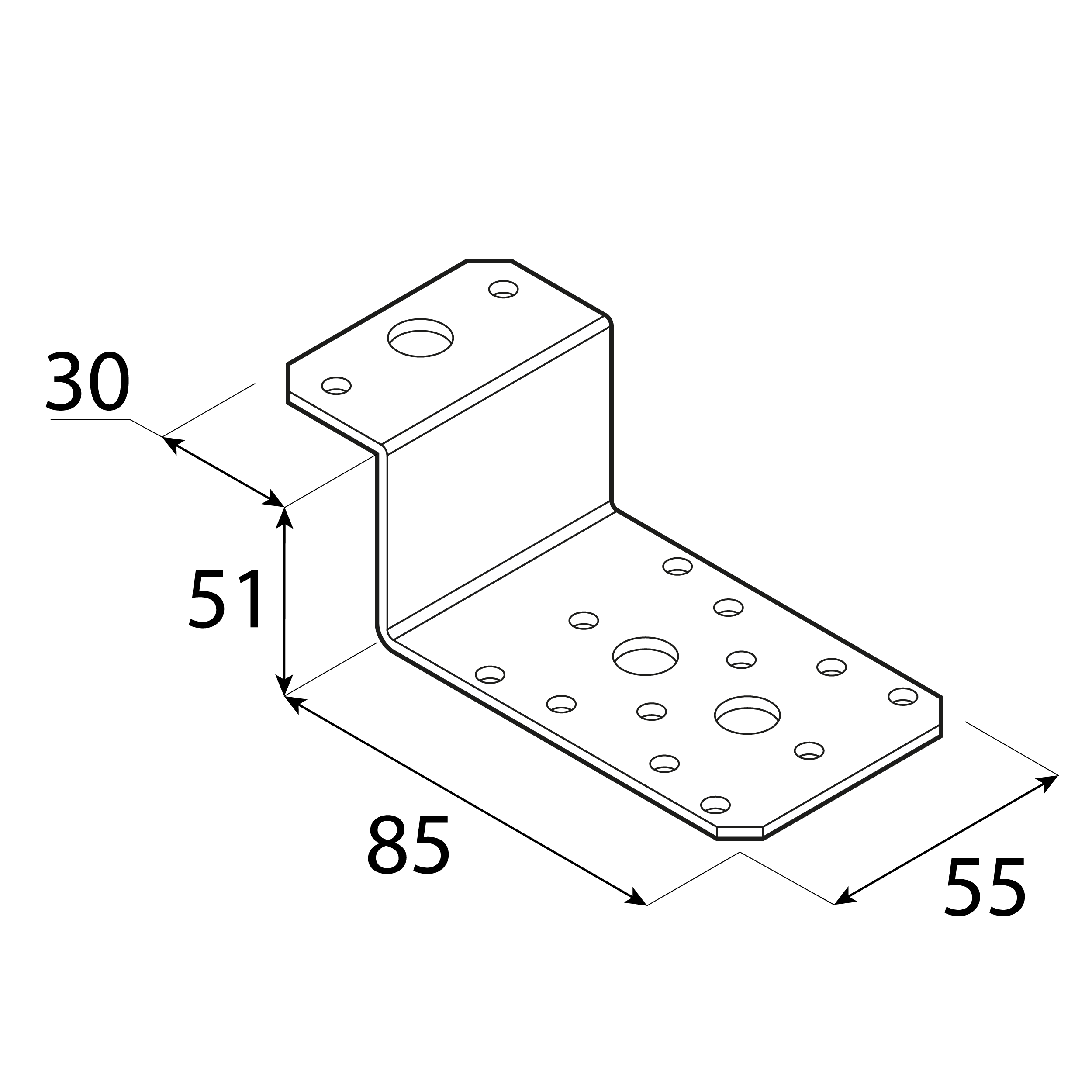 Z-Trägerverbinder LZ 2, 51x85x55 mm, 2,5 mm, 85x50x55x2,5 mm, DX51D Baustahl, silber.