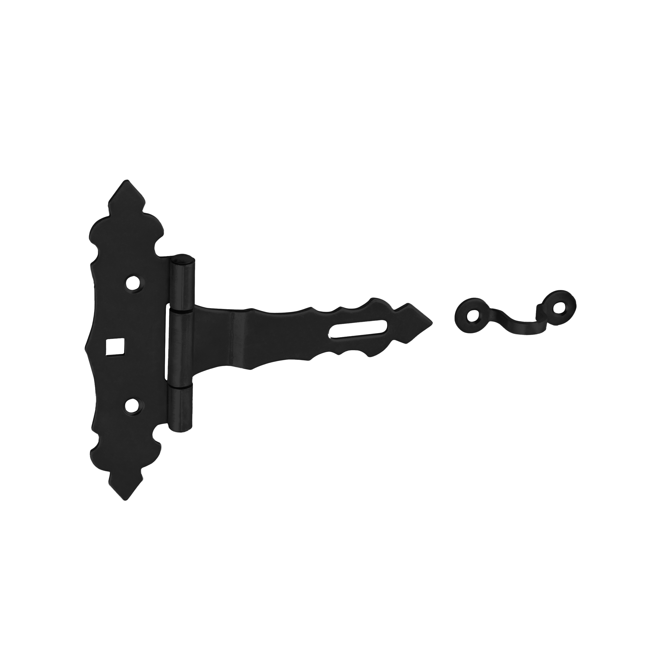 Zawias bramkowy ozdobny z zamknięciem - ZBZ  | Czarny | 100 mm
