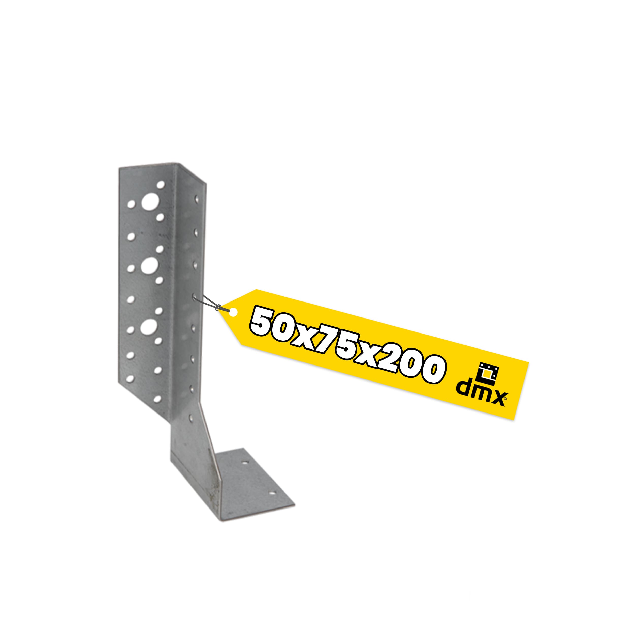 Wieszak belki dzielony lewy - WBD 200 L | 50x200x75 mm | Srebrny
