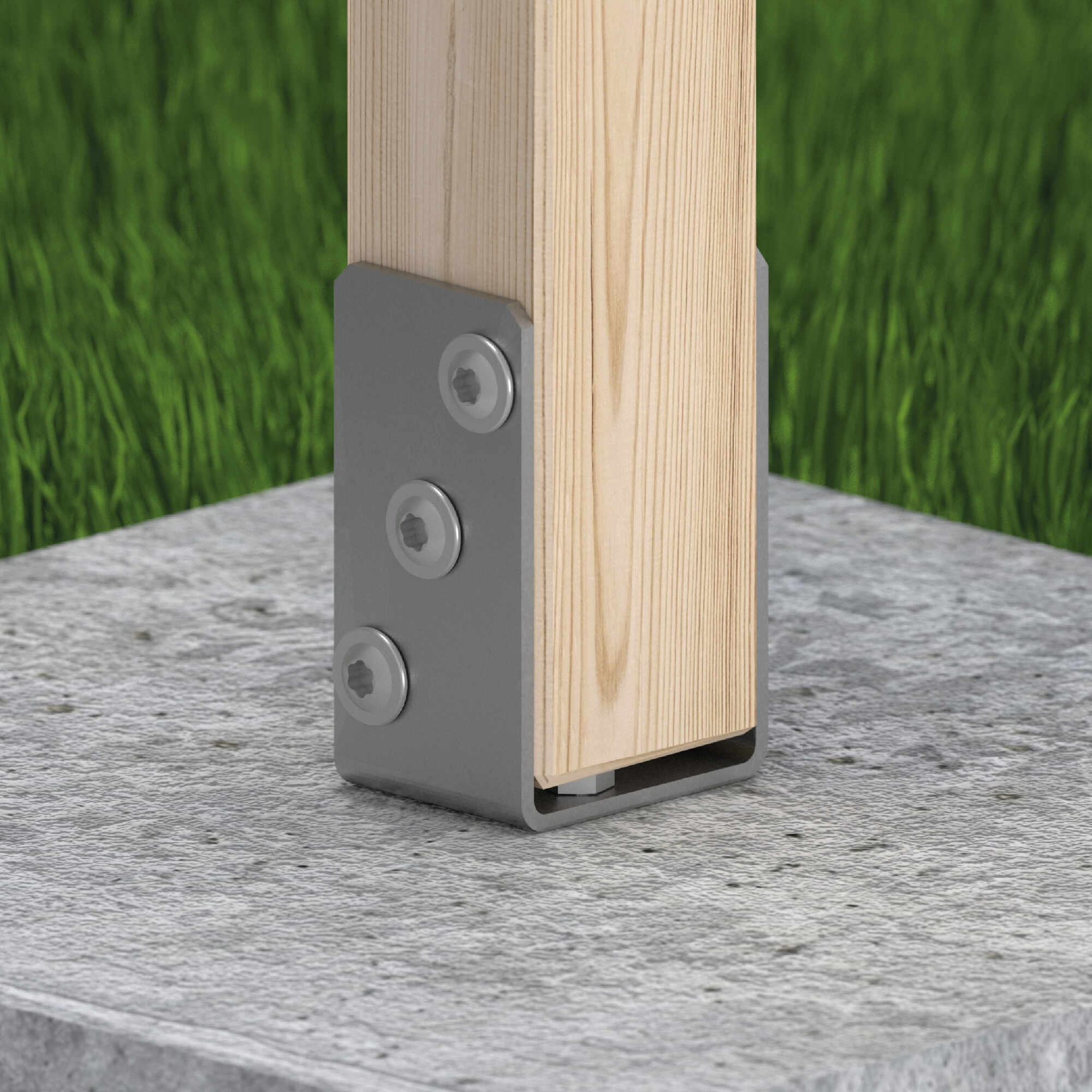Pfostenträger zum aufdübeln U-Form universal - PSO | 80 mm | Gold Säulenfuß-Schraubanker auf Beton, Typ U, Universal PSO, 80 mm, gold, 81x120x60x4,0 mm 1.