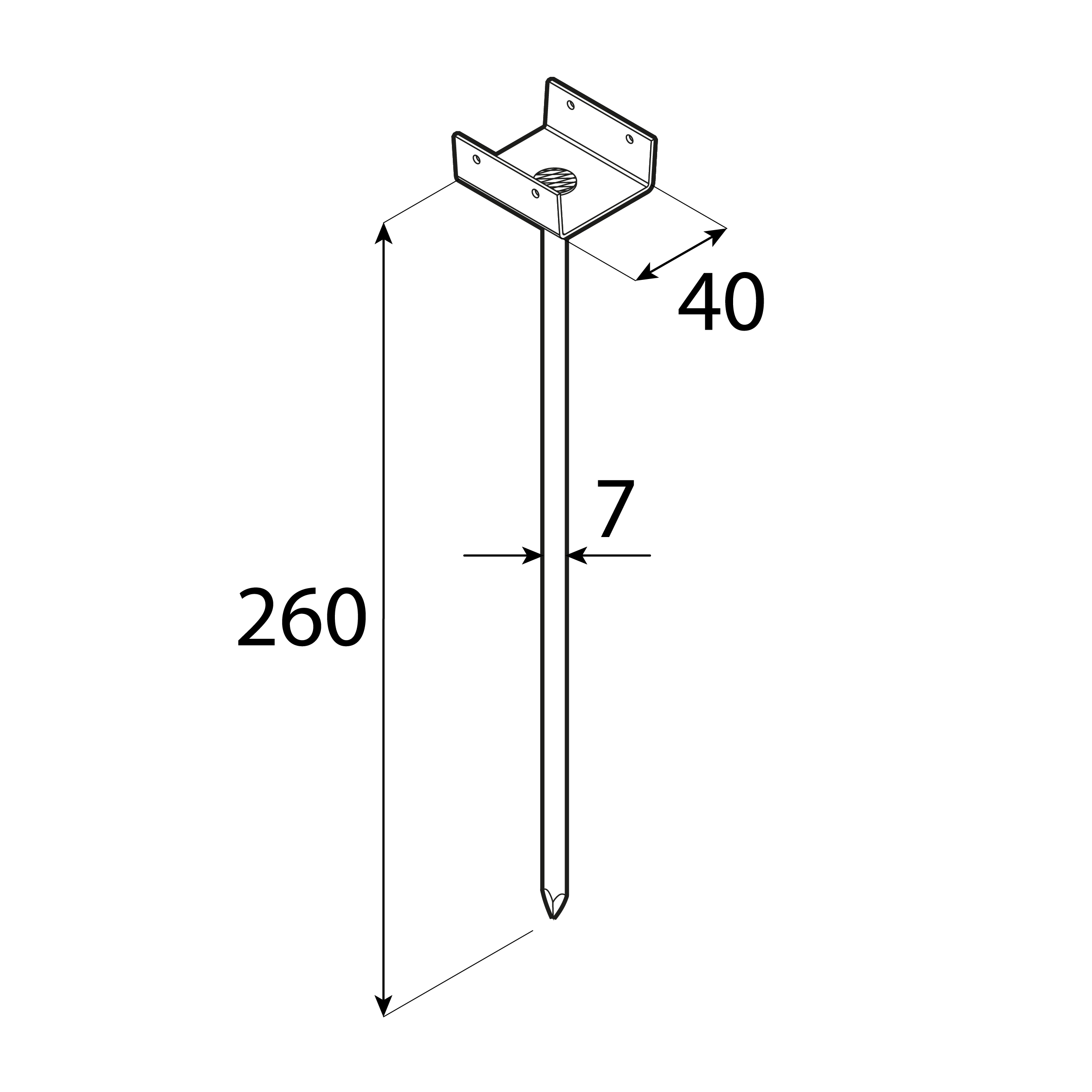Firstlattenhalter Dachlattenhalter Lattenhalter Dachverbinder feuerverzinkt - PD 260/40 TrĂ€ger fĂŒr Dachlatten PD 260/40, 40x55x260x1,5 mm, silber, Baustahl S235 40.