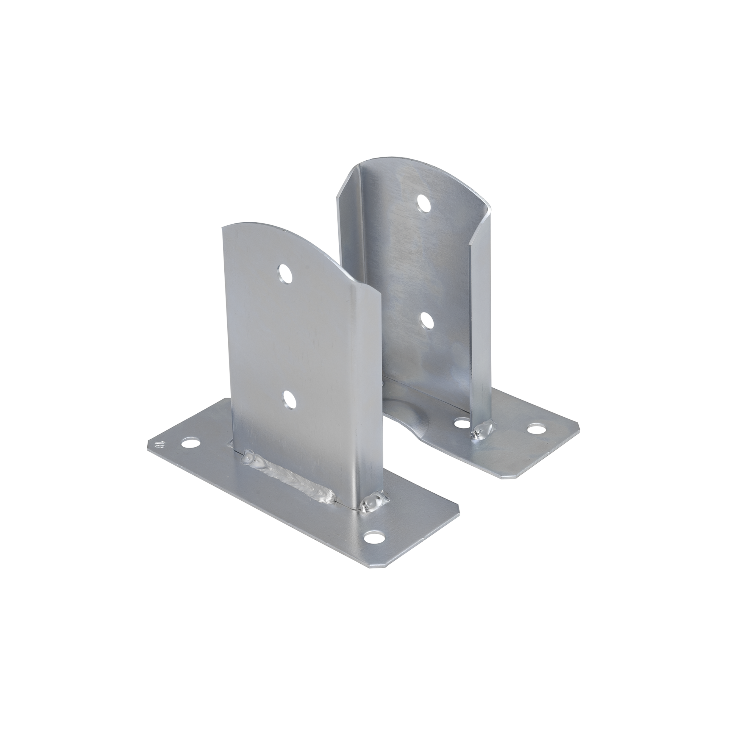 Pfostenträger zum aufdübeln Aufschraubhülse geteilt mit rechteckiger Grundplatte - PSD | 90 mm | verzinkt Säulenfuß-Spaltanker mit rechteckiger Basis PSD, 90 mm, silber, 91x150x2,0 mm 2.