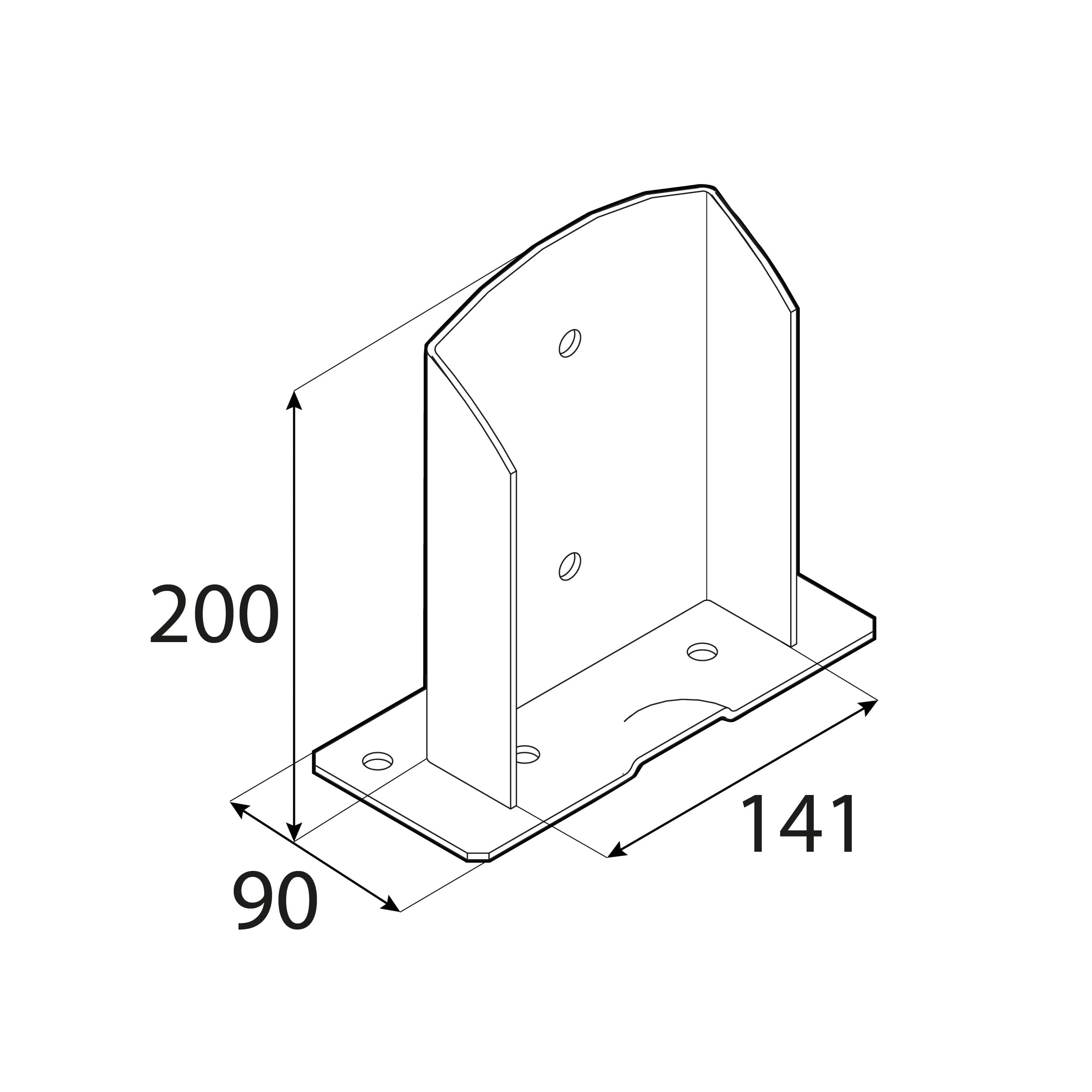 Pfostenträger zum aufdübeln Aufschraubhülse geteilt mit rechteckiger Grundplatte - PSD | 140 mm | verzinkt Pfostenträger, schraubbarer Spaltanker mit rechteckigem Fuß PSD, 140 mm, silber.