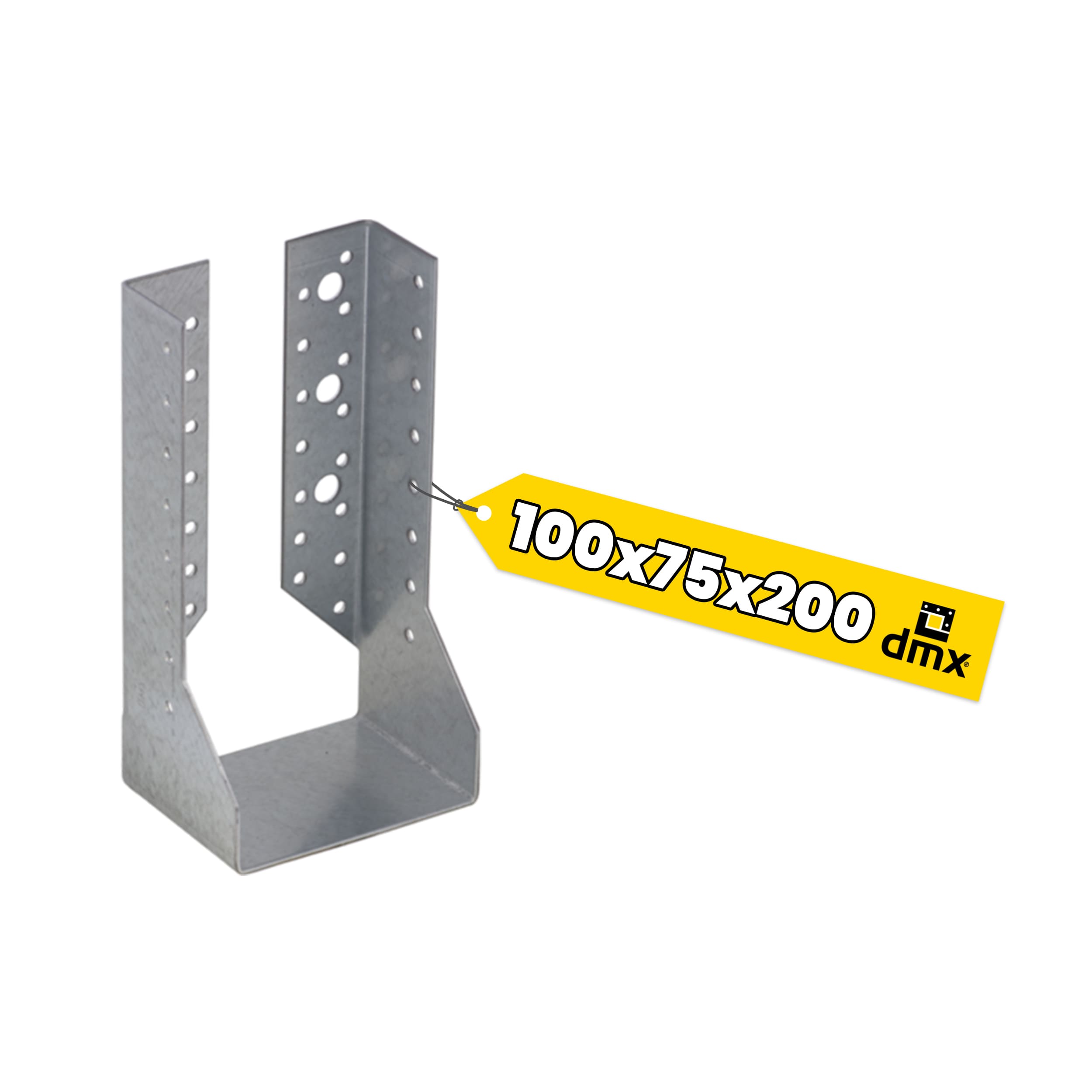 Balkenschuh Innen Balkenträger innenliegend Trägerschuh - WBZ 32 | 100x200x75 mm | feuerverzinkt Balkenhänger gebogener Holzbalkenhalter WBZ 32, 100x200x75 mm, silber, 100x200x75x2,0 mm, DX51D Baustahl, Produktfoto.
