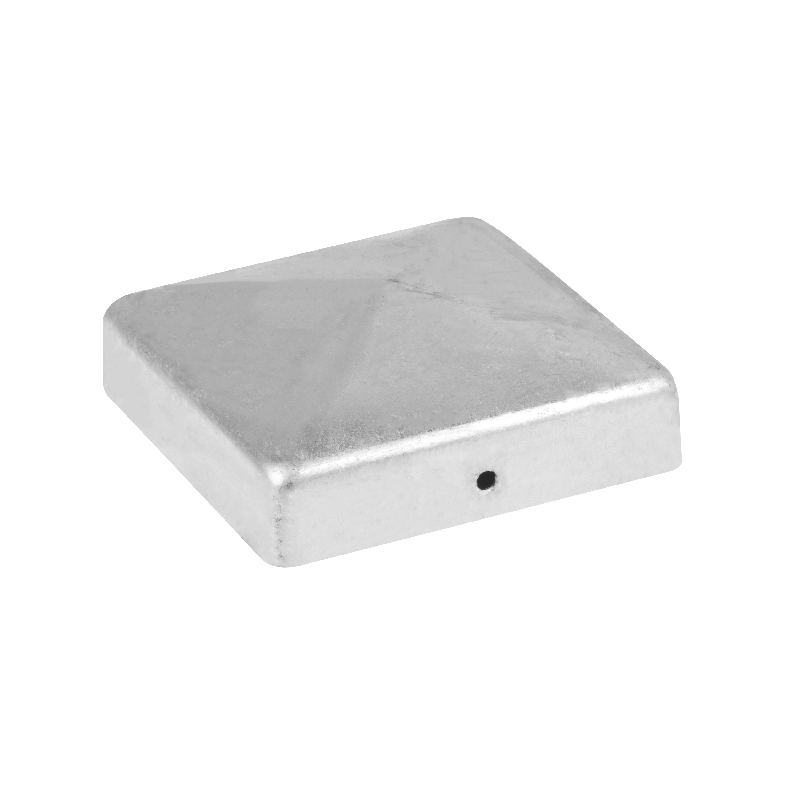 Pfostenkappe Pfostenabdeckung Kappen für Vierkantpfosten - DK | 90x90 mm | silber Vordach für DK-Vierkantpfosten, 90x90 mm, silber, 90x90x1,0 mm, DC01-Baustahl.