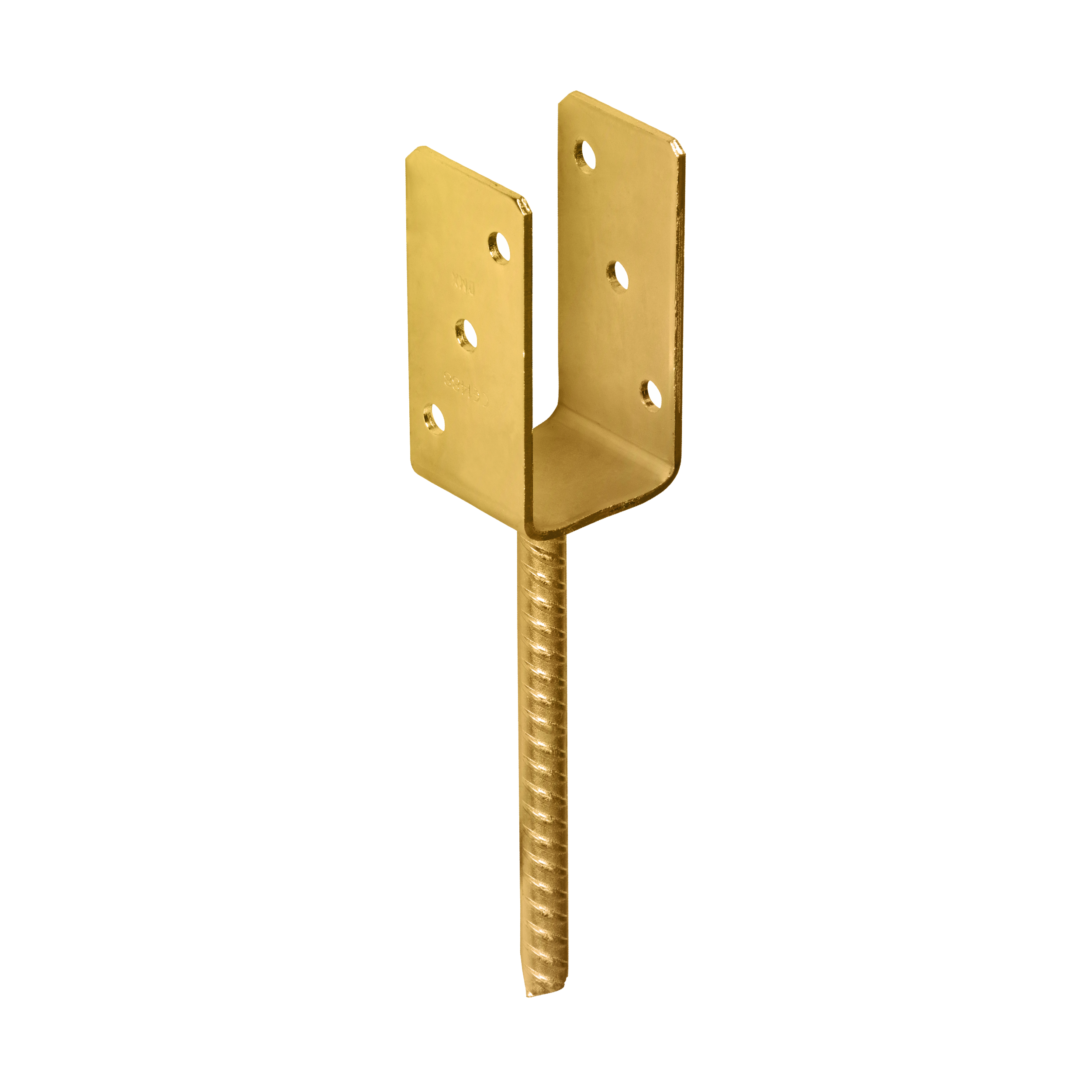 U Pfostenträger zum Einbetonieren Pfostenanker Stützen Betonanker - PS | 60 mm | Gold Mastfuß-Betonanker Typ U PS, 60 mm, gold, 61x120x60x4,0 mm, im Elementset.