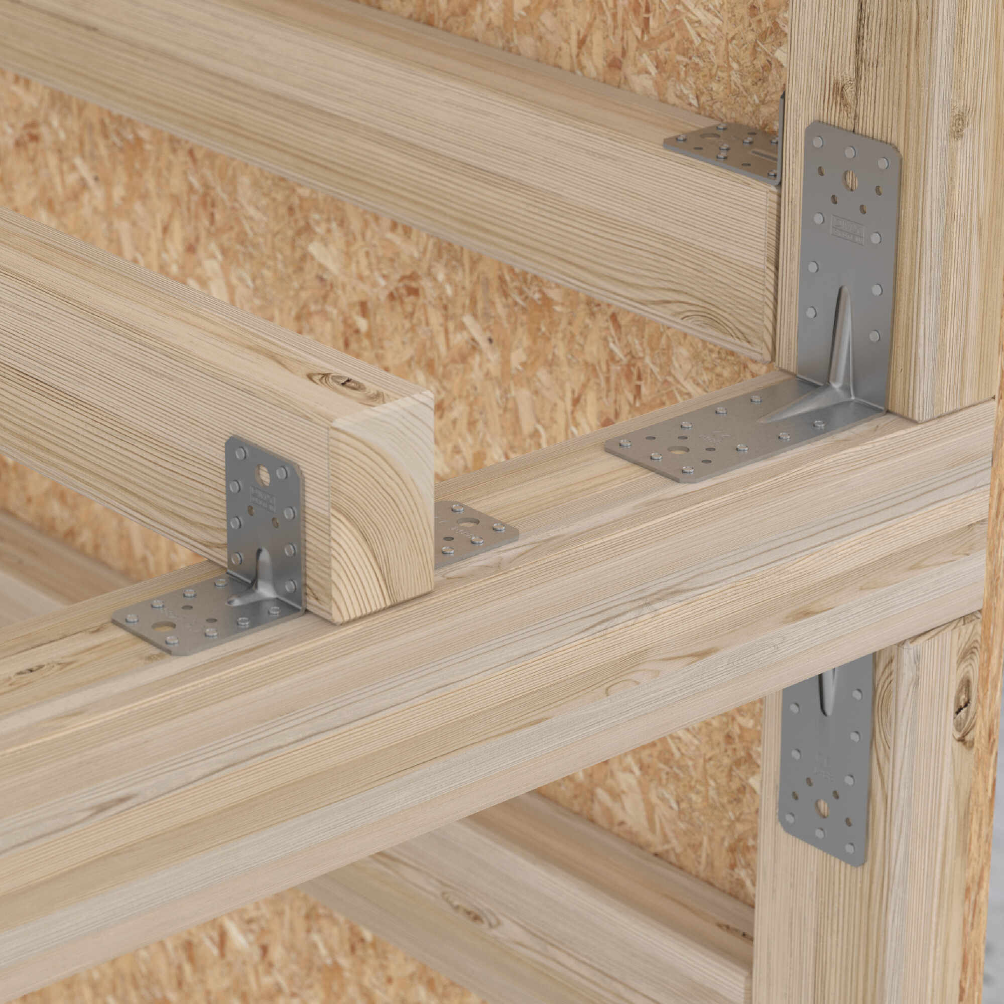 Kątownik ciesielski wzmocniony z przetłoczeniem - KP 6 | 172x105x90 mm | 3 mm