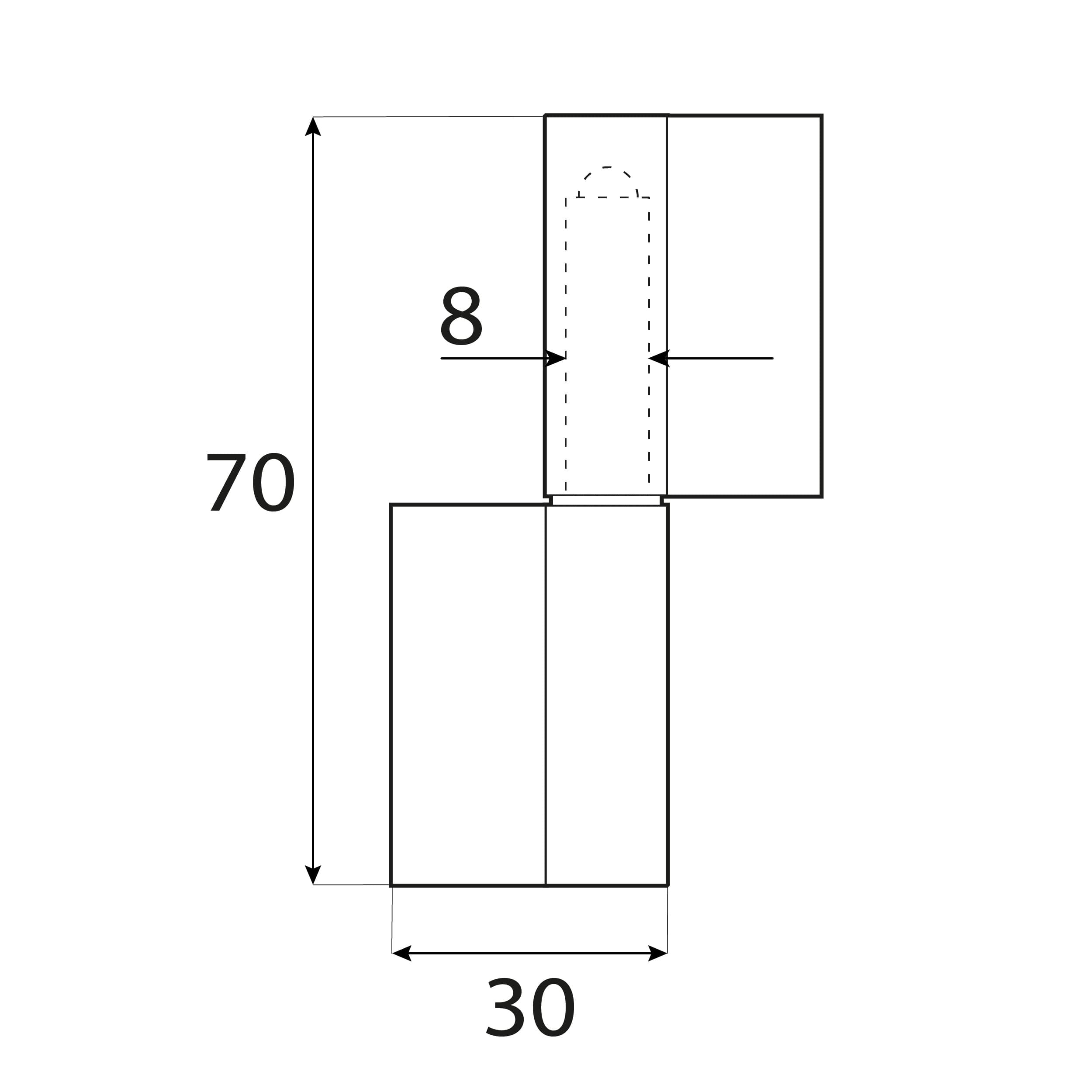 Aushängbares Anschweißscharnier zweiteilig - ZMP | 70x30 mm Zweiteiliges Flügelscharnier zum Anschweißen an ZMP 70, 70 mm, 70x30x3,0 mm, Stahl 2.