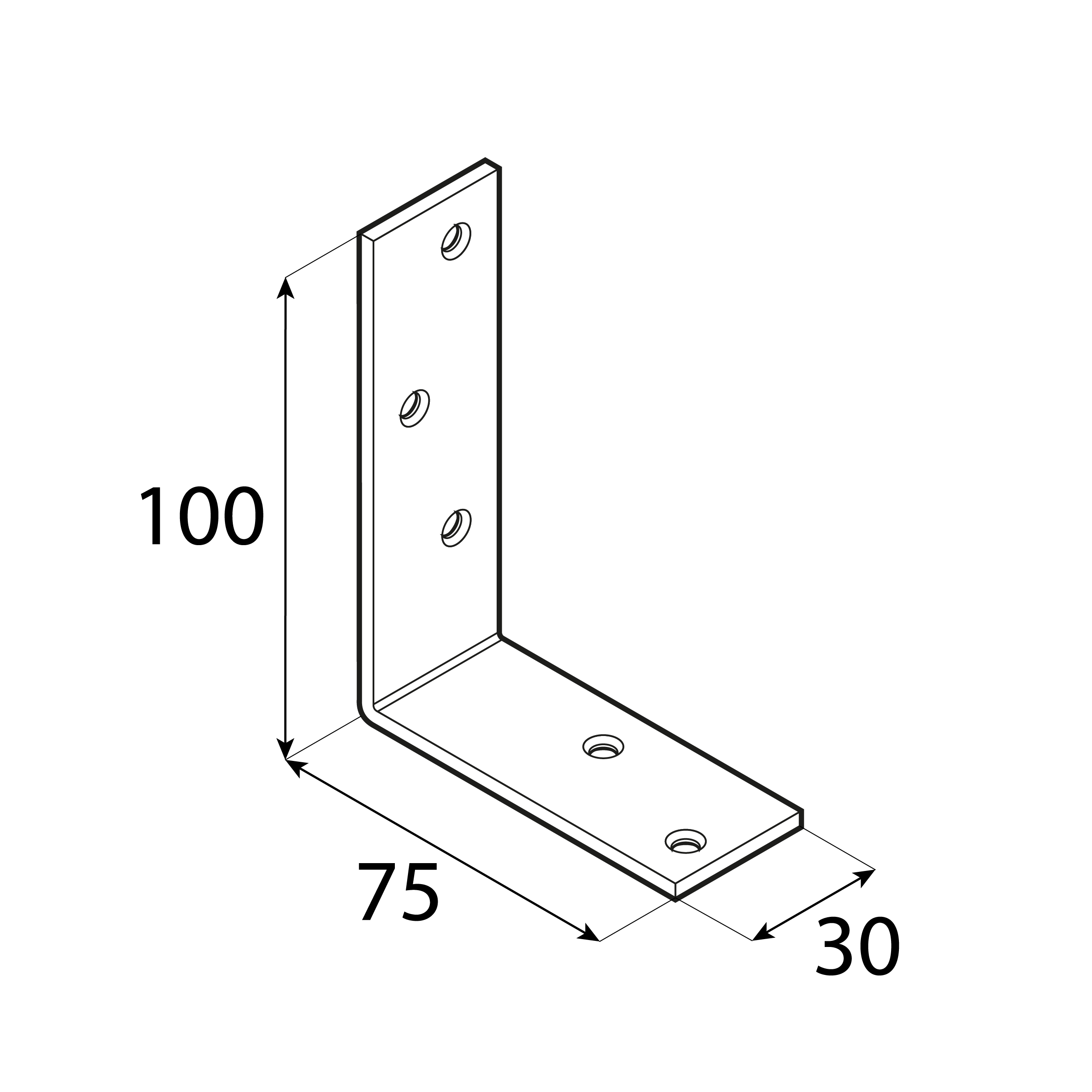 Kątownik stalowy belki - KB 1 | 100x75x30 mm | Złoty Kątownik stalowy belki - KB 1 | 100x75x30 mm | Złoty