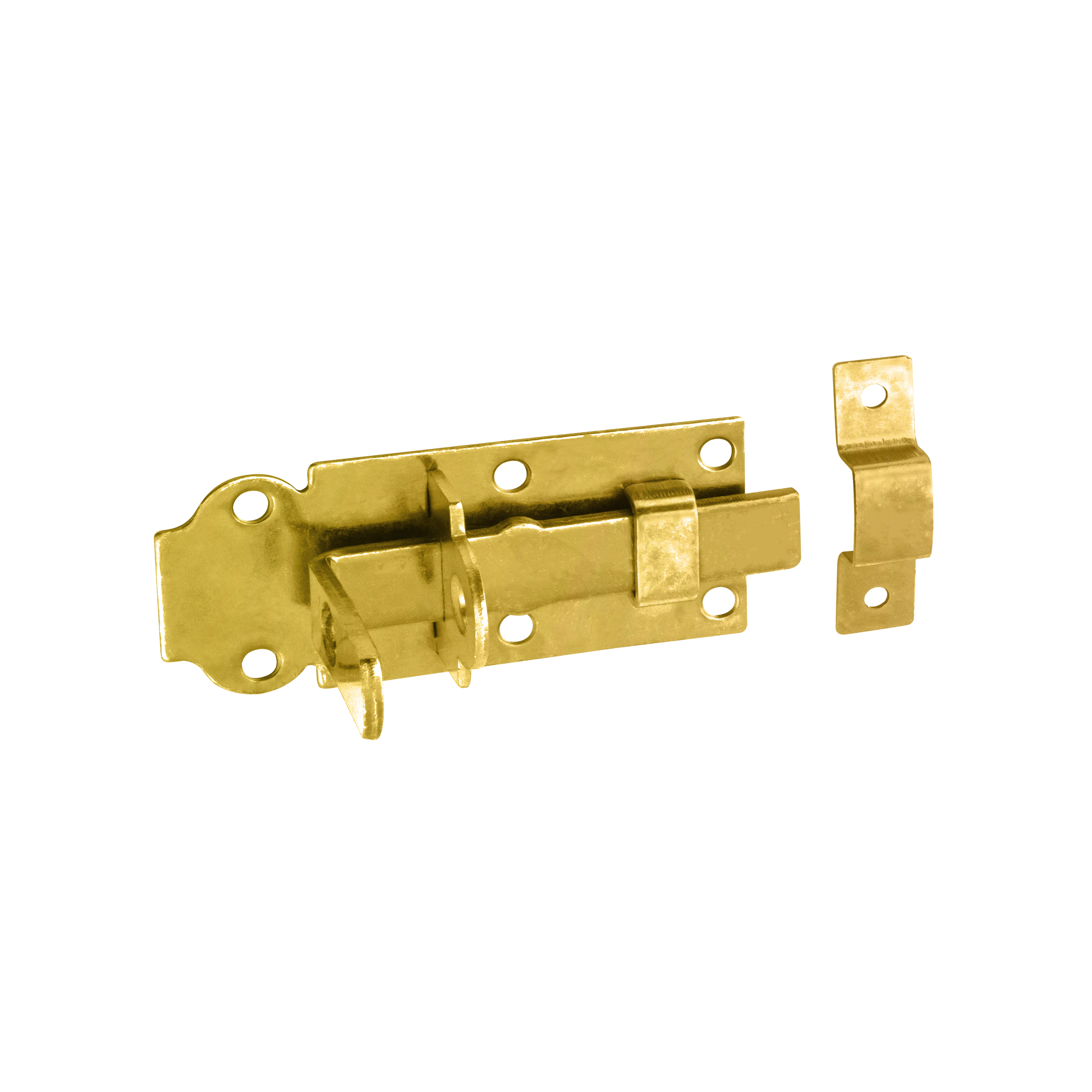 Abschließbarer Schlossriegel mit geradem Riegel für Gartentore - WZP | verzinkt | 45 mm Vorhängeschlossverschluss mit geradem Bolzen für WZP-Tore, Gold, 100 mm, 100 x 45 x 5,0 mm, DC01-Baustahl.