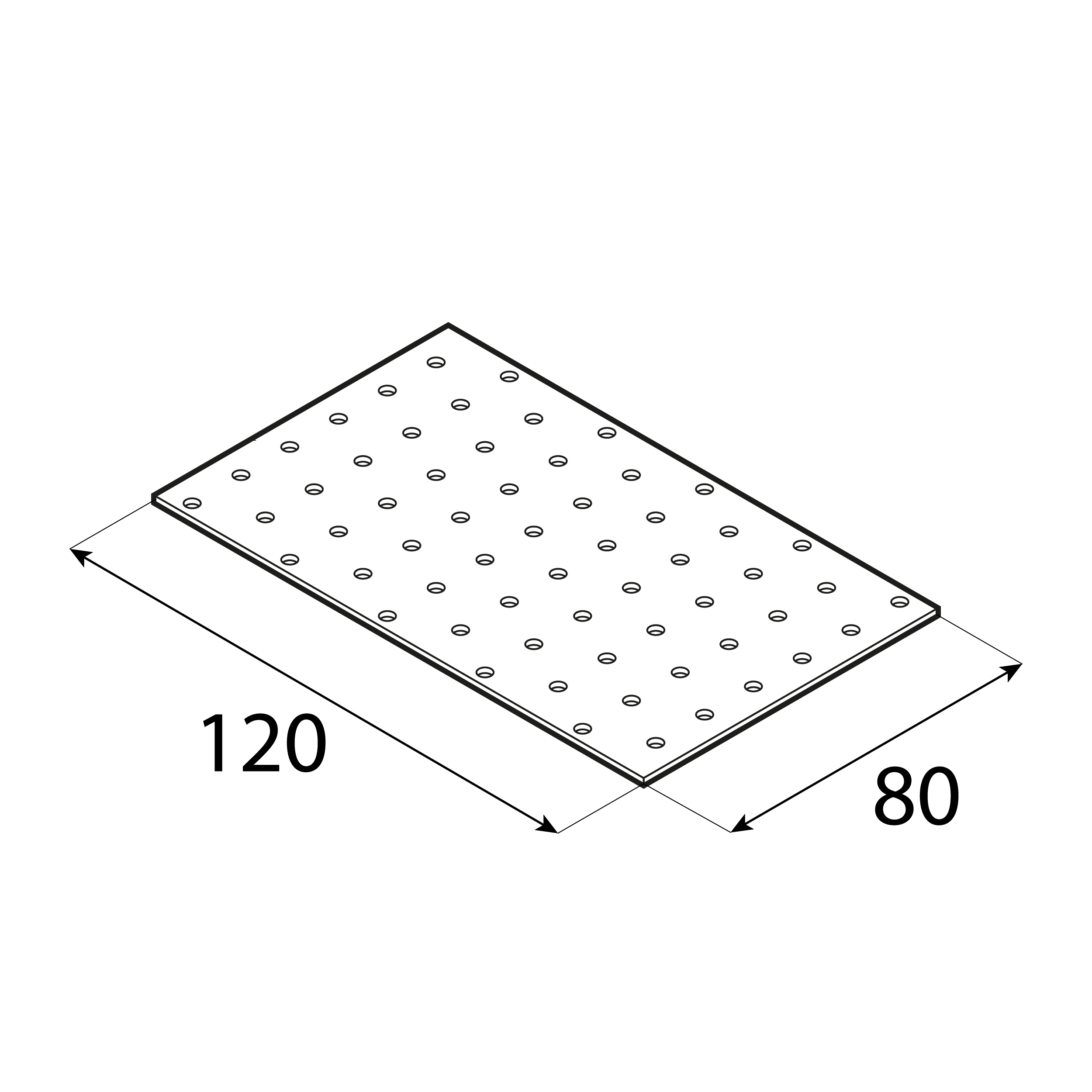 Płytka perforowana płaskownik - PP 33 | 120x80 mm | 2 mm