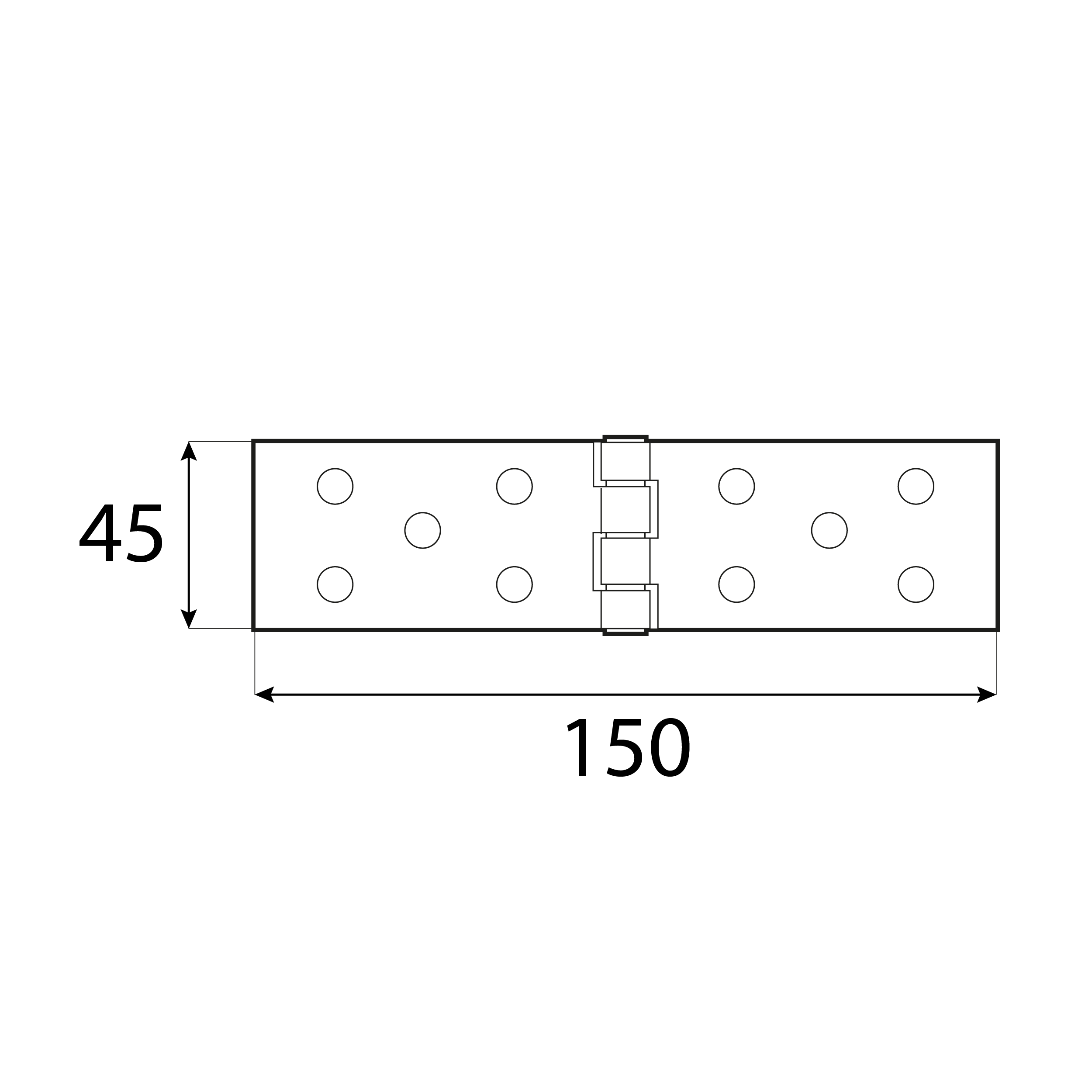 Zawias płaski budowlany splatany - Z 150/35 | 150 mm | Srebrny | 35 mm