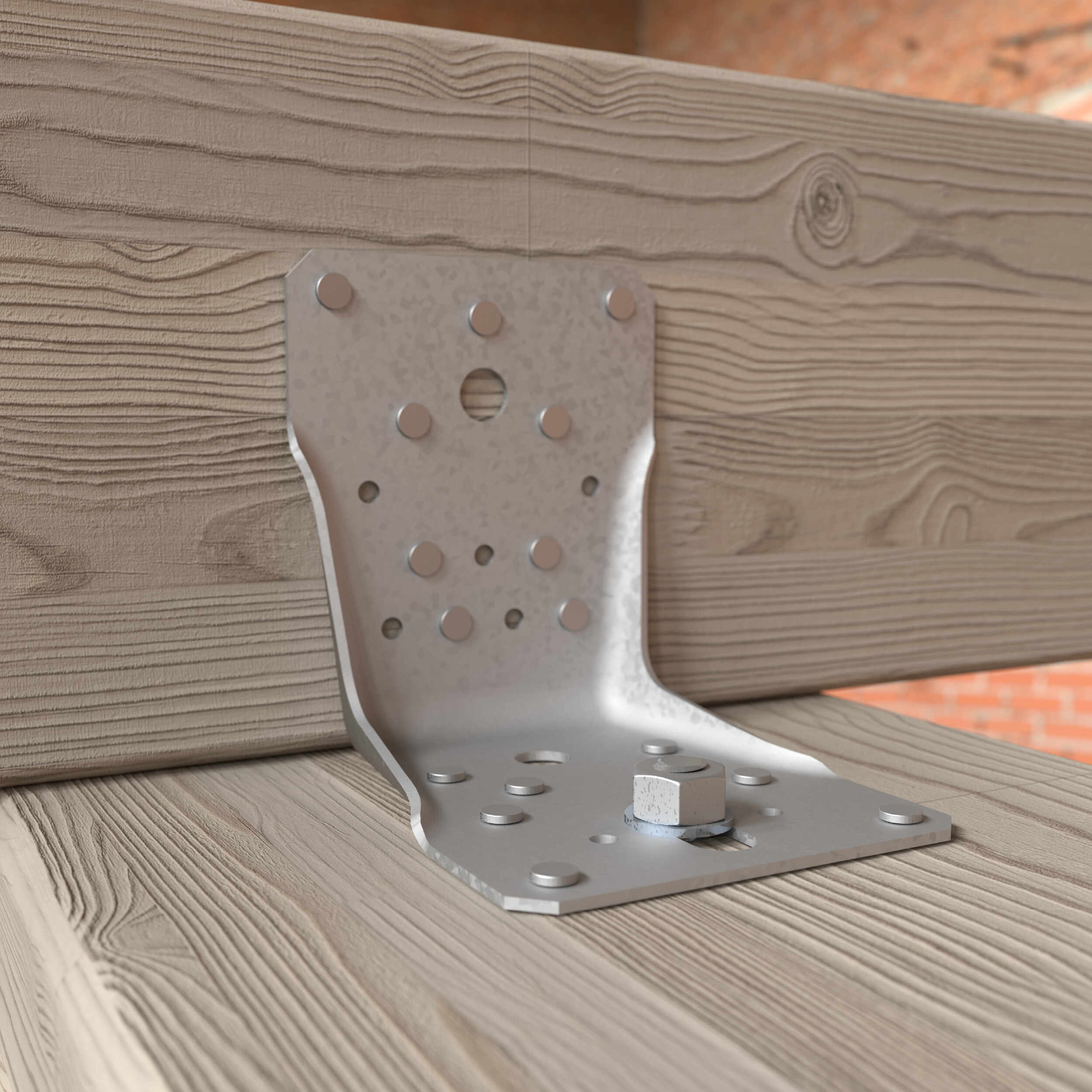 Kątownik ciesielski wzmocniony przetłoczony dwustronnie - LBS 90 | 90x90x60 mm | 1,5 mm