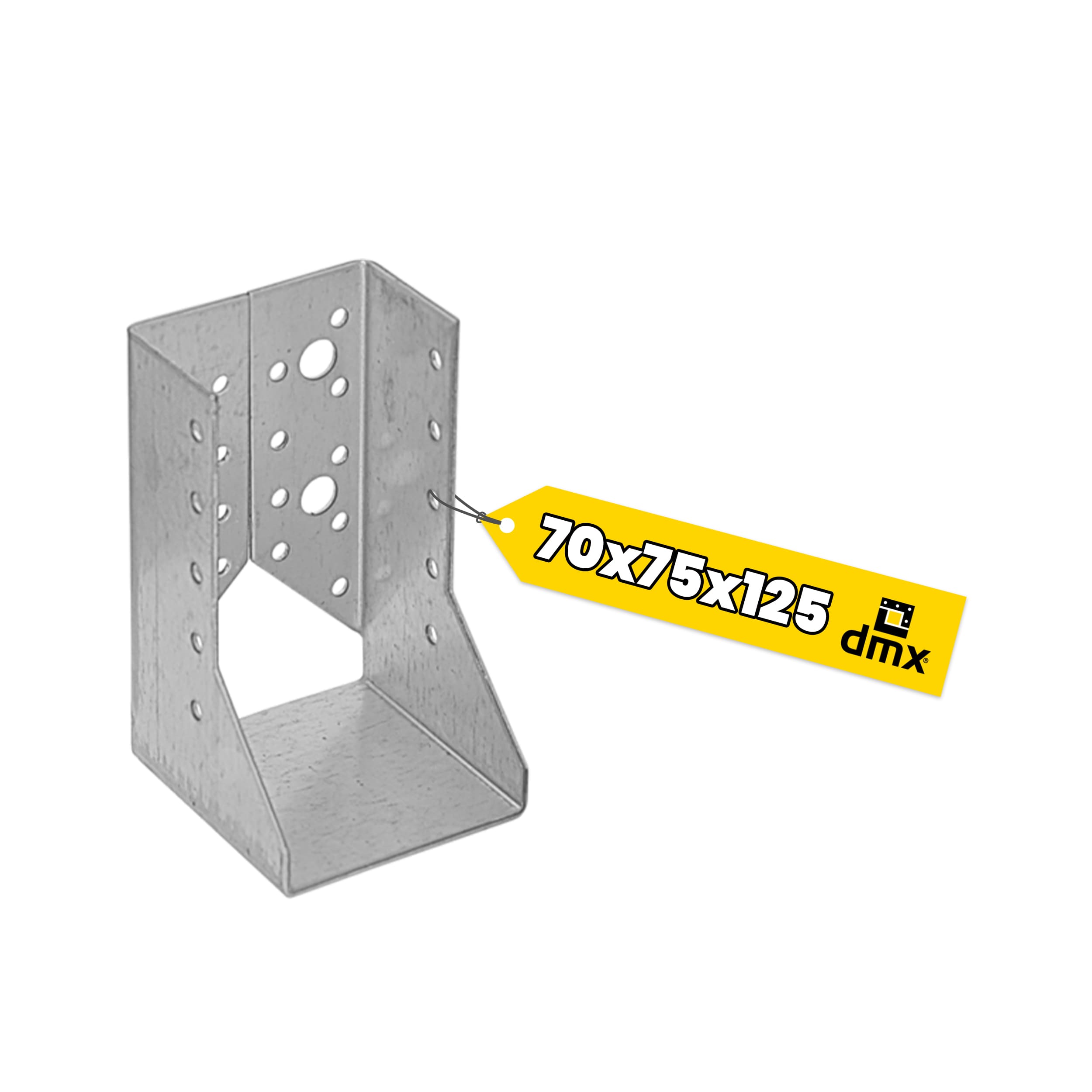 Balkenschuh Innen Balkenträger innenliegend Trägerschuh - WBZ 21 | 70x125x75 mm | feuerverzinkt Balkenaufhänger, Holzbalkenhalter, gebogen WBZ 21, 70x125x75 mm, silber, 70x125x75x2,0 mm, DX51D Baustahl, Produktfoto.