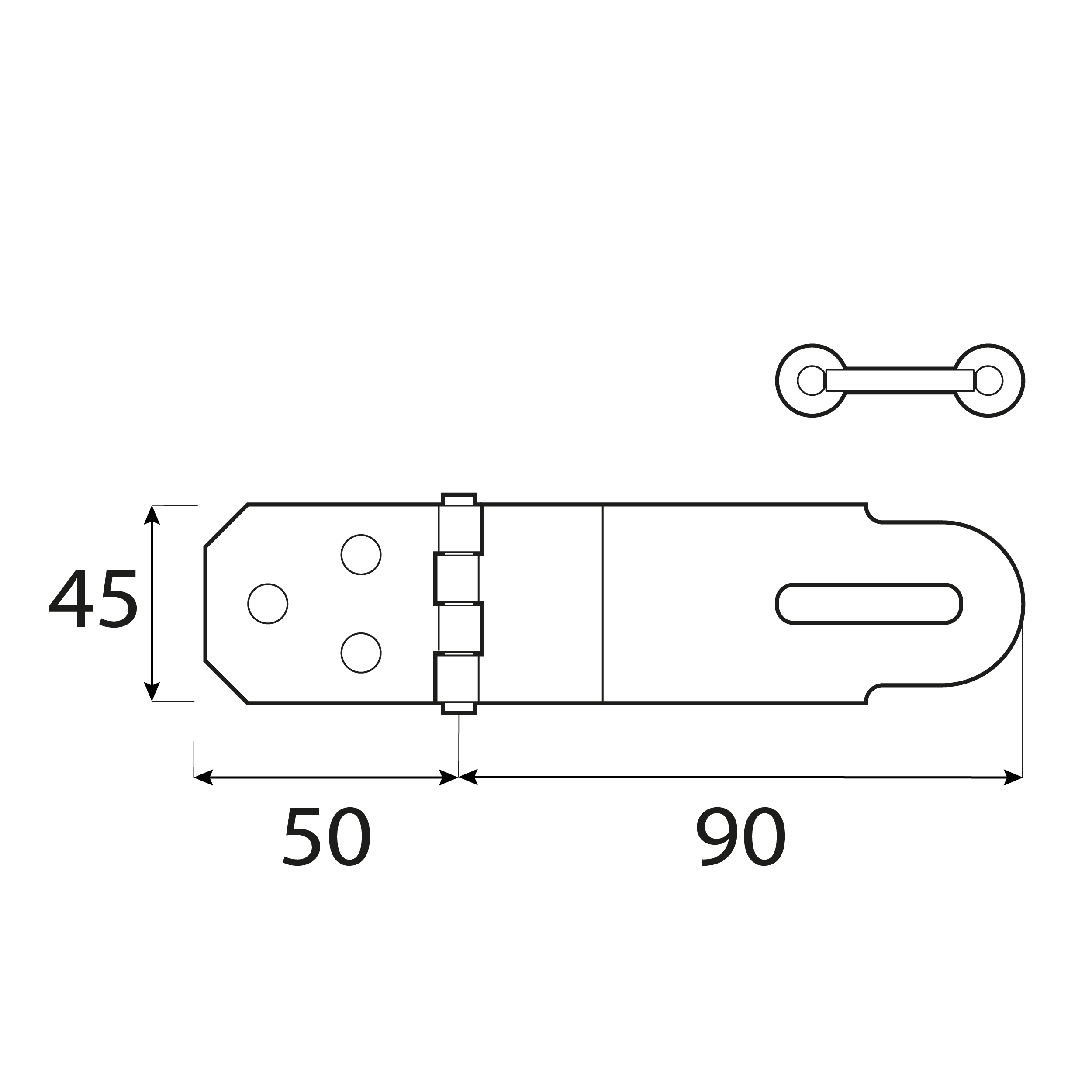 Zawias z zamknięciem prosty - ZZP | Złoty | 50 mm Zawias z zamknięciem prosty - ZZP | Złoty | 50 mm
