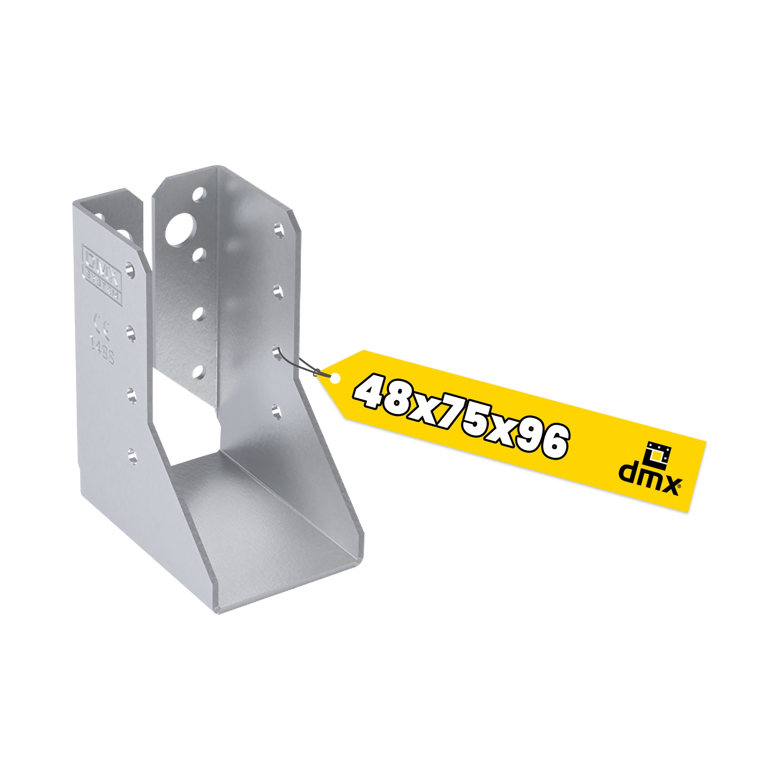 Balkenschuh Innen Balkenträger innenliegend Trägerschuh - WBZ 52 | 48x96x75 mm | feuerverzinkt Balkenaufhänger, Holzbalkenhalter, gebogen WBZ 52, 48x96x75 mm, silber, DX51D Baustahl.