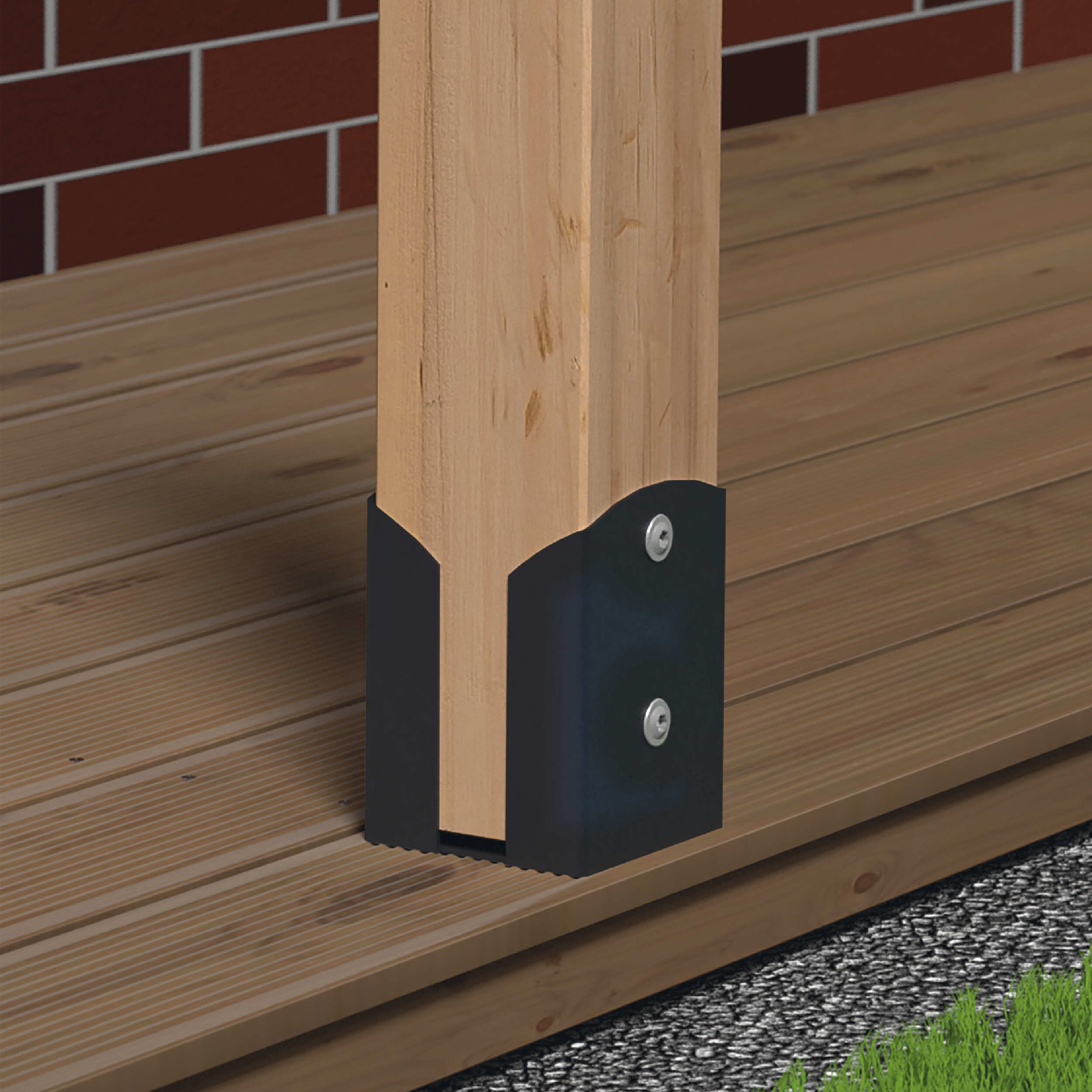 Podstawa słupa kotwa przykręcana podwójna prostokątna - PSPW | 120 mm | Antracyt Podstawa słupa kotwa przykręcana podwójna prostokątna - PSPW | 120 mm | Antracyt