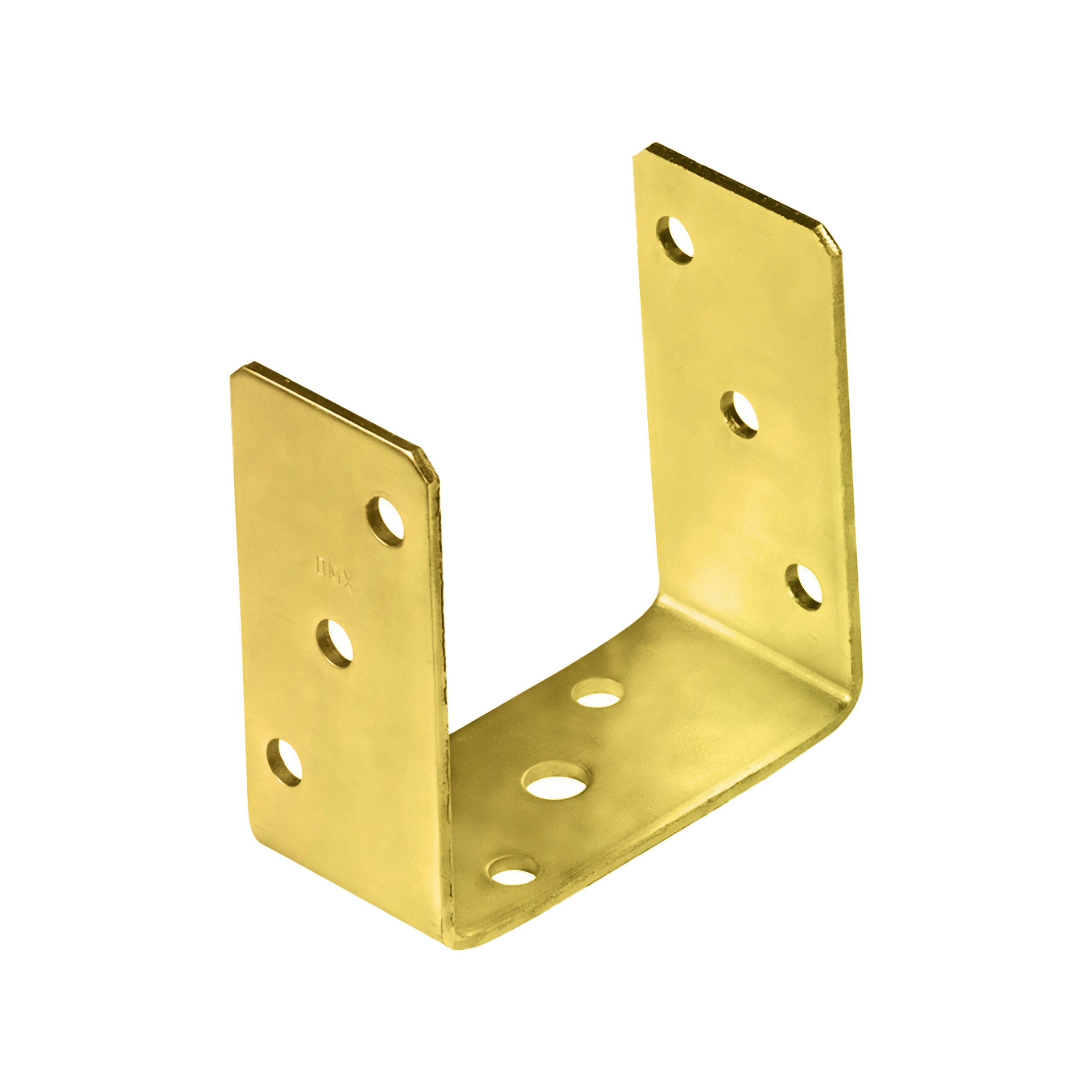 Pfostenträger zum aufdübeln U-Form universal - PSO | 120 mm | Gold Mastfußanker zum Einbetonieren, Typ U, Universal PSO, 120 mm, gold, 121x120x60x4,0 mm.