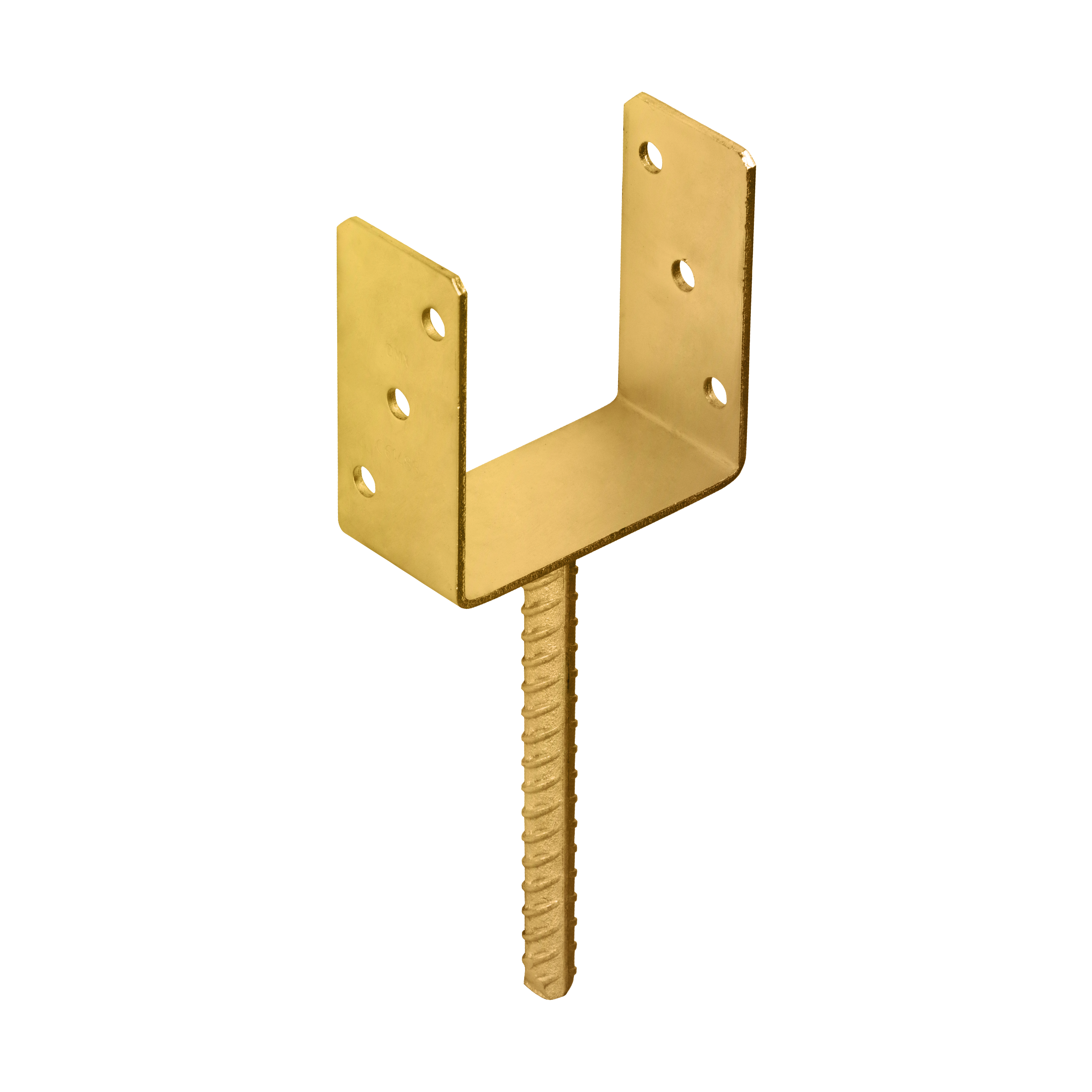 U Pfostenträger zum Einbetonieren Pfostenanker Stützen Betonanker - PS | 120 mm | Gold Mastfuß-Betonanker Typ U PS, 120 mm, gold, 121x120x60x4,0 mm, im Elementset.