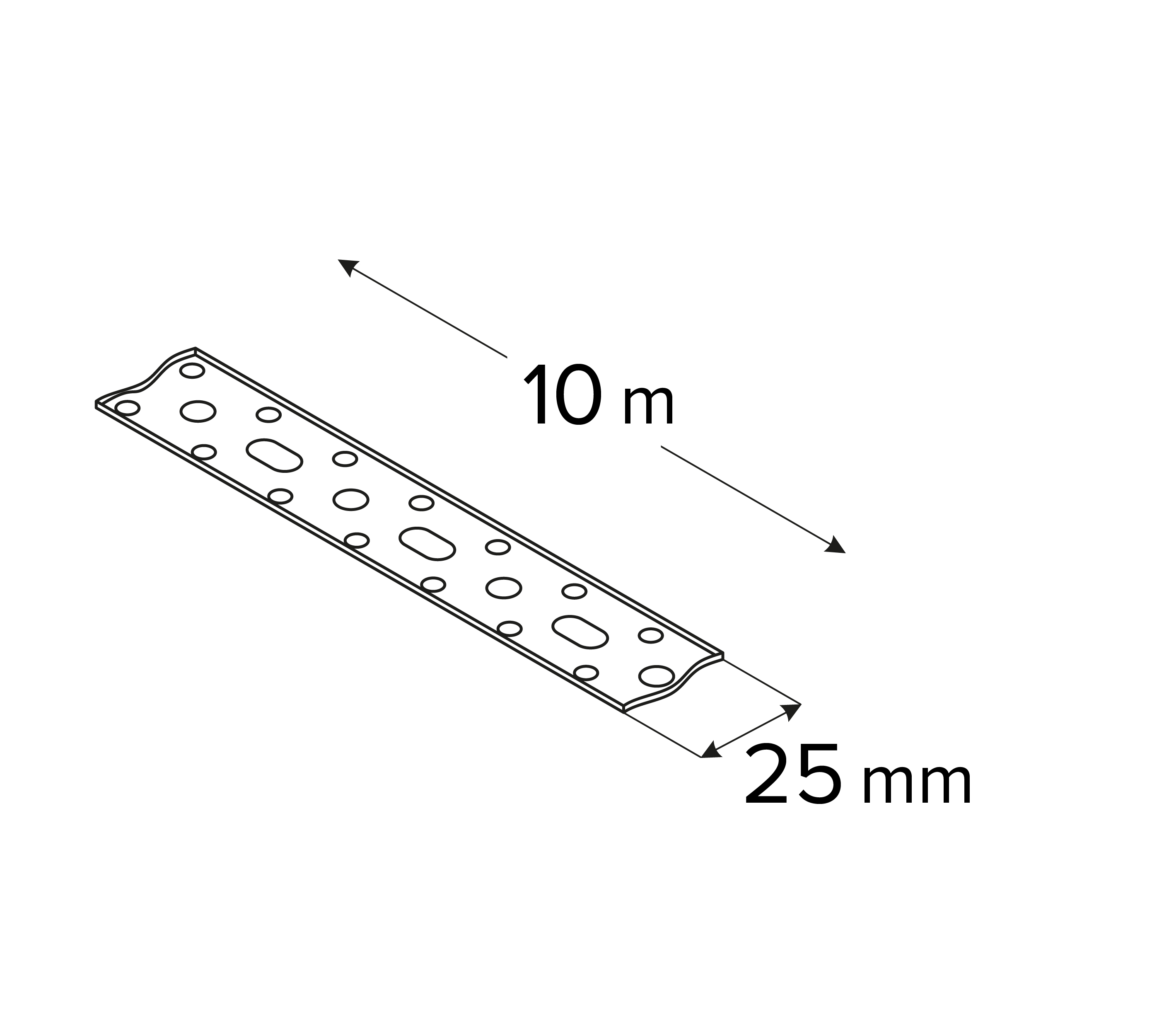 Taśma ciesielska konstrukcyjna stalowa perforowana - TM 4 | 10 m | TM 4